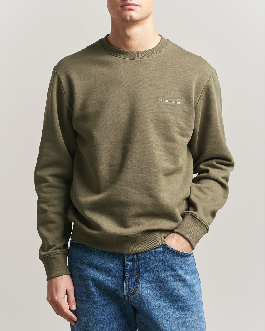 Men | Sweaters & Knitwear | Tiger of Sweden | Emerson Crew Neck Sweatshirt October Sage