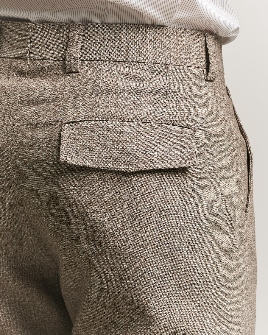 Men | Trousers | Tiger of Sweden | Mend Wool/Linen Cargo Trousers Sawgrass Brown