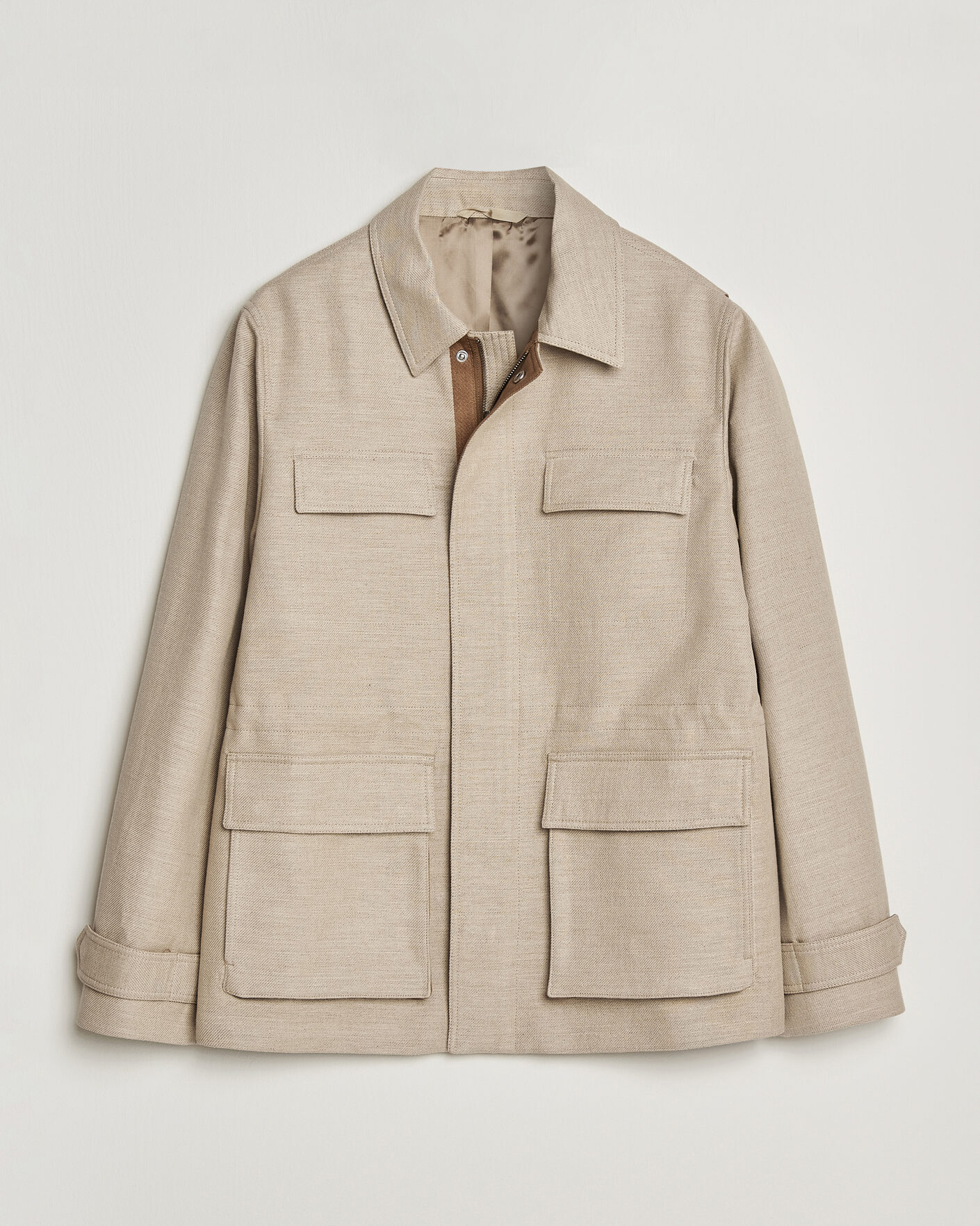 Men | Coats & Jackets | Tiger of Sweden | Sandser Cotton/Linen Field Jacket Soft Latte