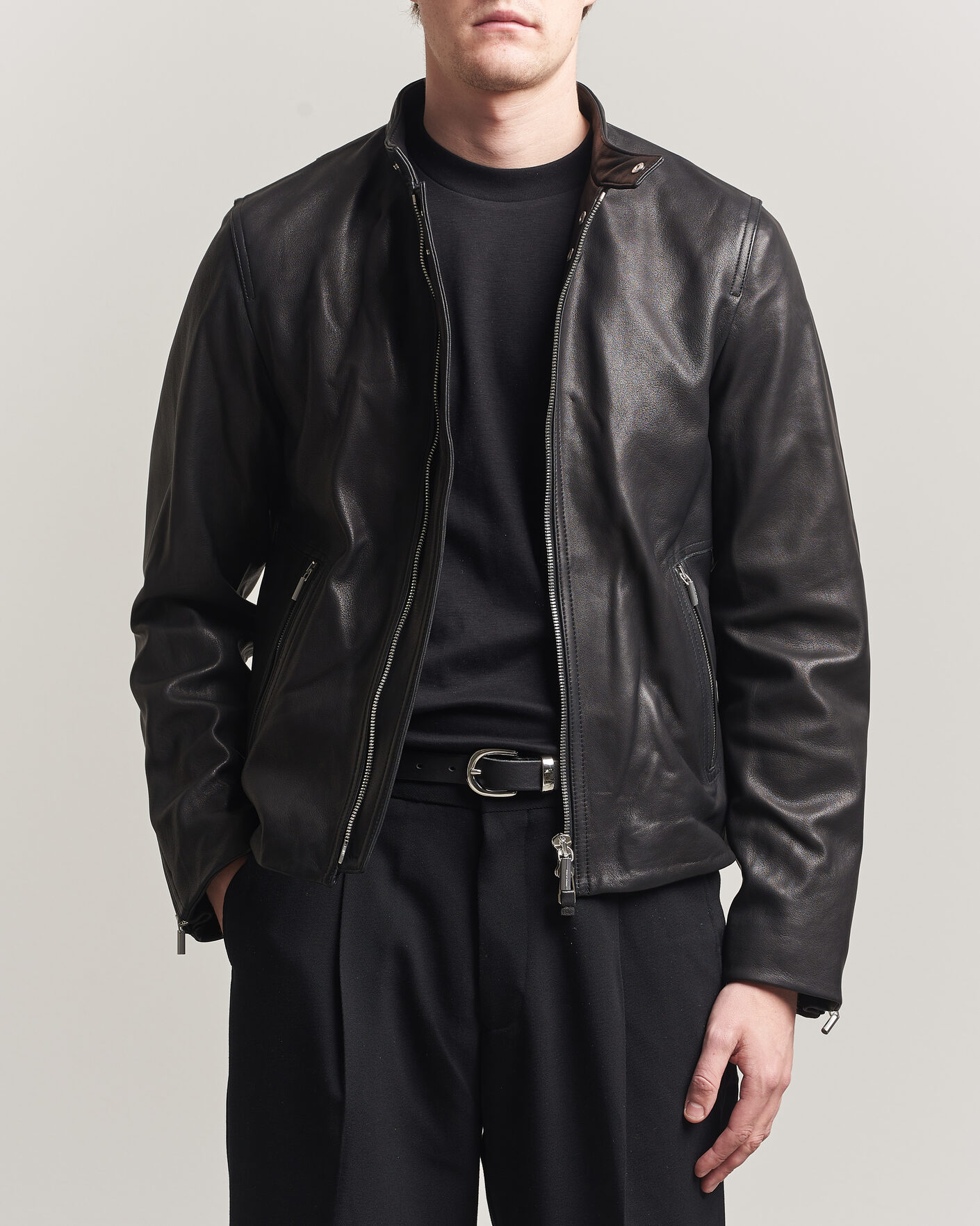 Men | Coats & Jackets | Tiger of Sweden | Reier Leather Jacket Black