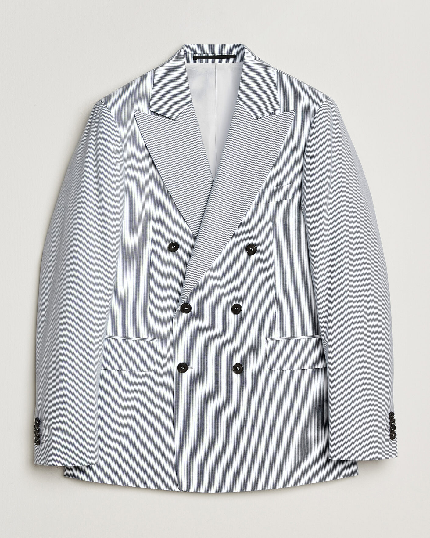 Men | Blazers | Tiger of Sweden | Ease Cotton Double Breasted Blazer Thunder Blue