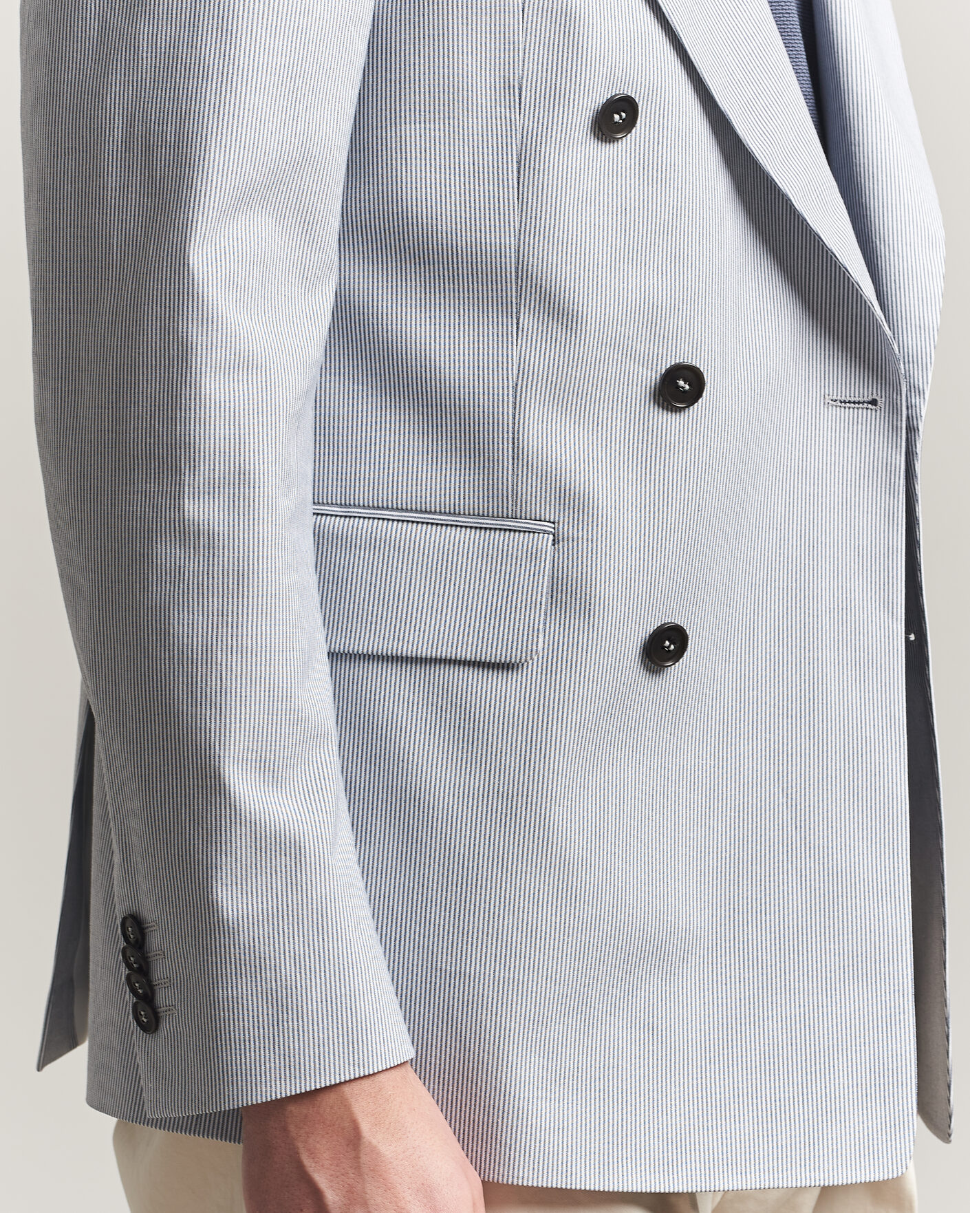 Men | Blazers | Tiger of Sweden | Ease Cotton Double Breasted Blazer Thunder Blue