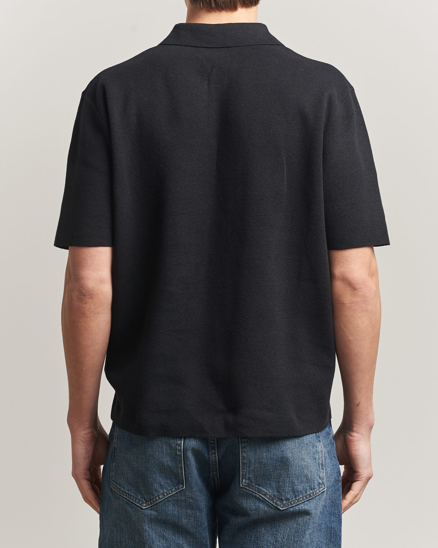 Men | Polo Shirts | Tiger of Sweden | Maelon Cotton/Linen Knitted Polo Black