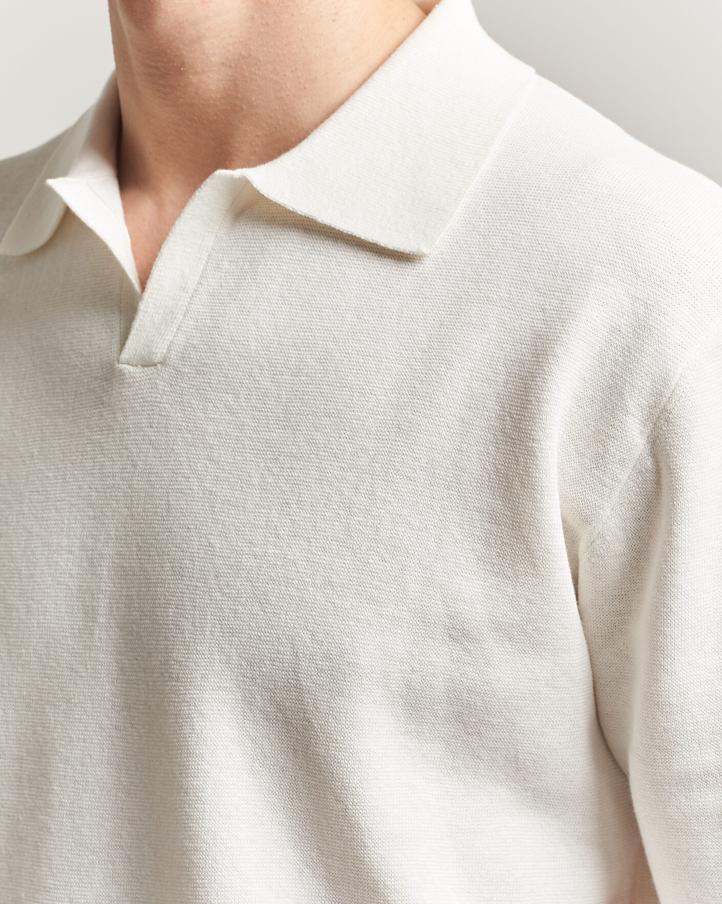 Men | Polo Shirts | Tiger of Sweden | Maelon Cotton/Linen Knitted Polo Pure White