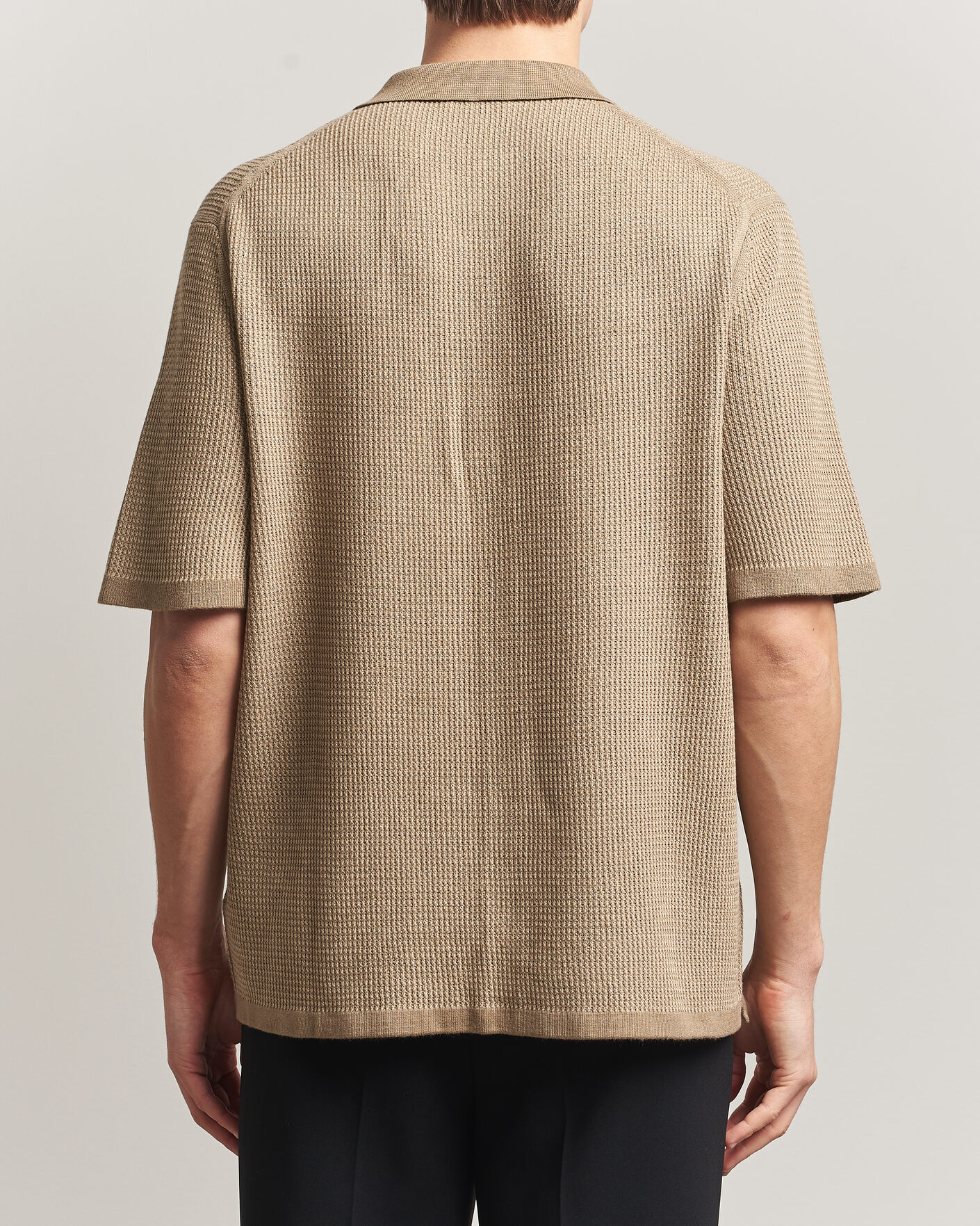 Men | Shirts | Tiger of Sweden | River Knitted Short Sleeve Shirt Umber Brown