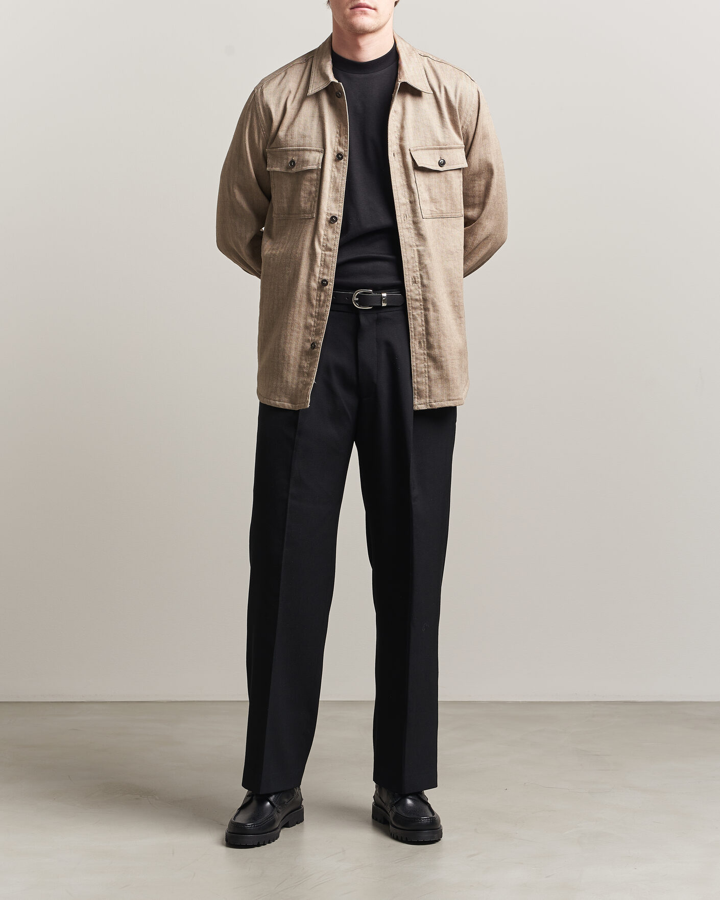 Men | Shirts | Tiger of Sweden | Bishop Linen Overshirt Vintage Beige