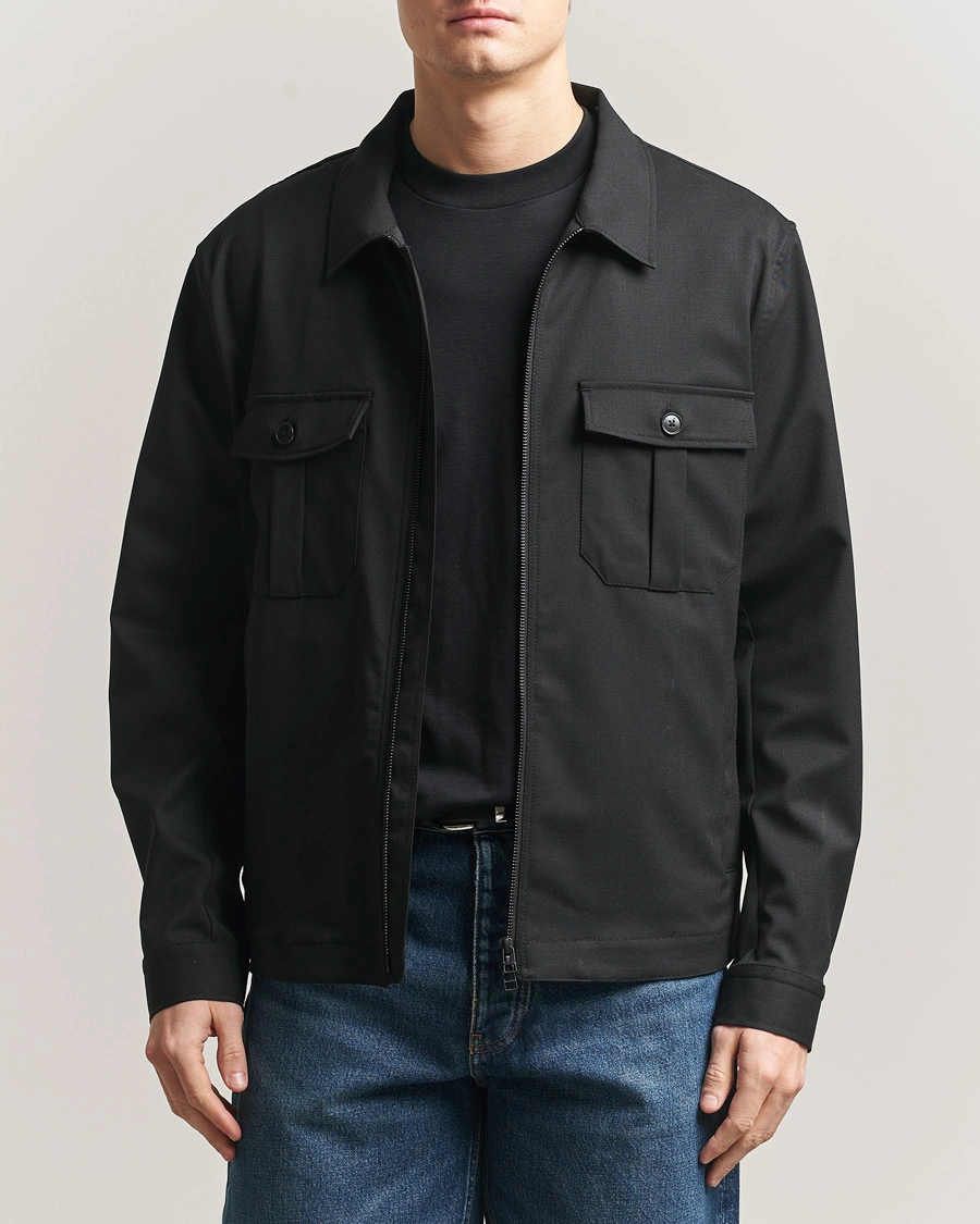 Men | Shirts | Tiger of Sweden | Barnaby Technical Overshirt Black