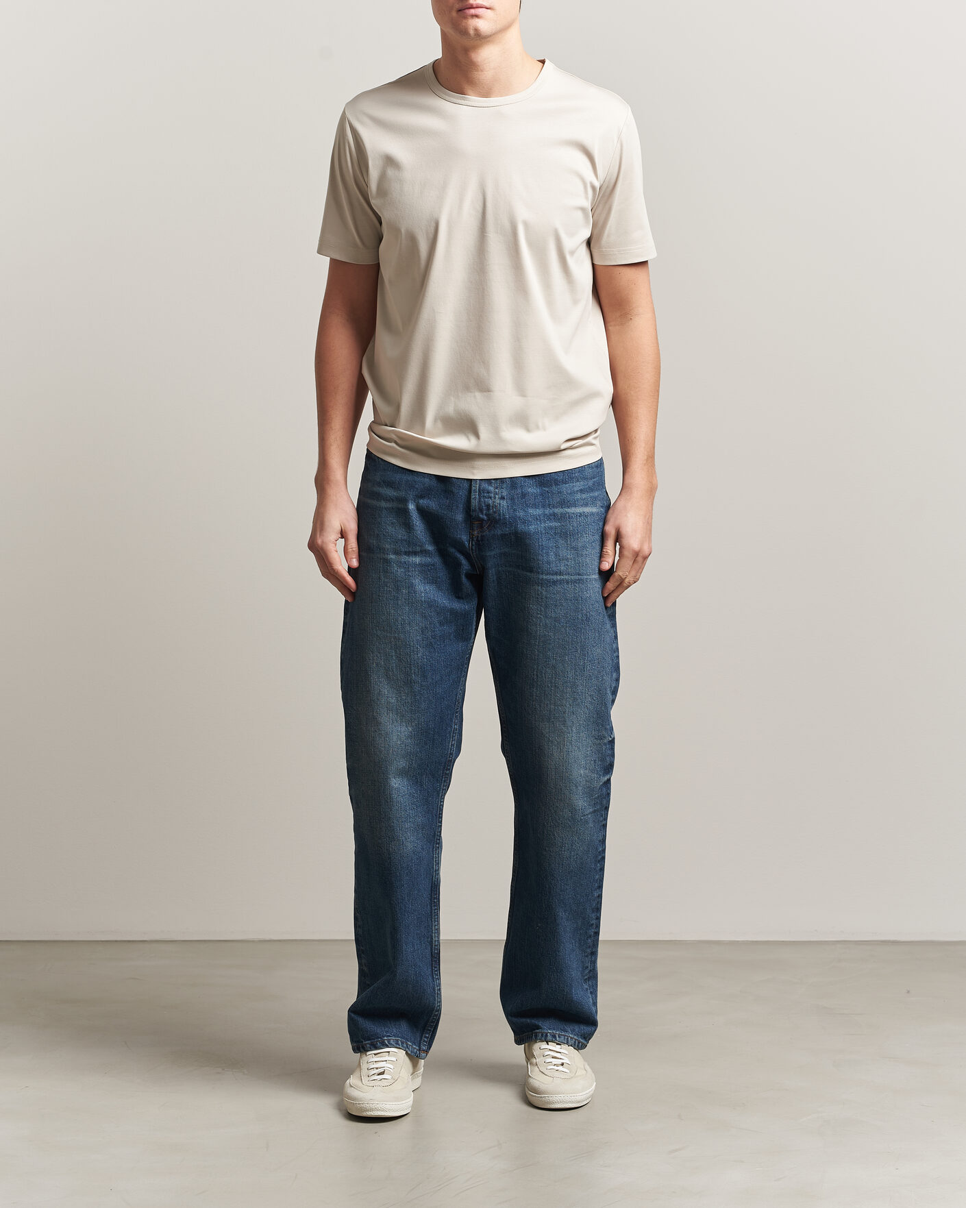Men | T-Shirts | Tiger of Sweden | Olaf Mercerized Cotton T-Shirt Seline Grey