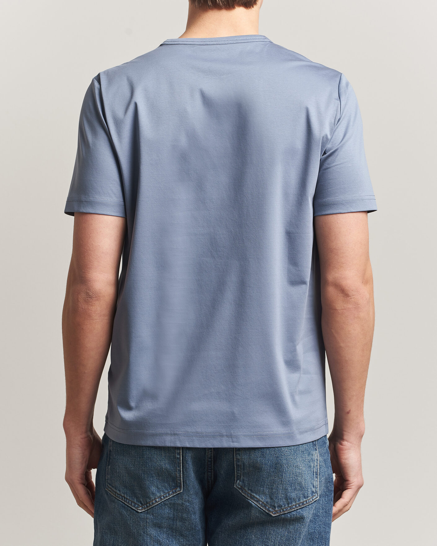 Men | T-Shirts | Tiger of Sweden | Olaf Mercerized Cotton T-Shirt Dull Blue