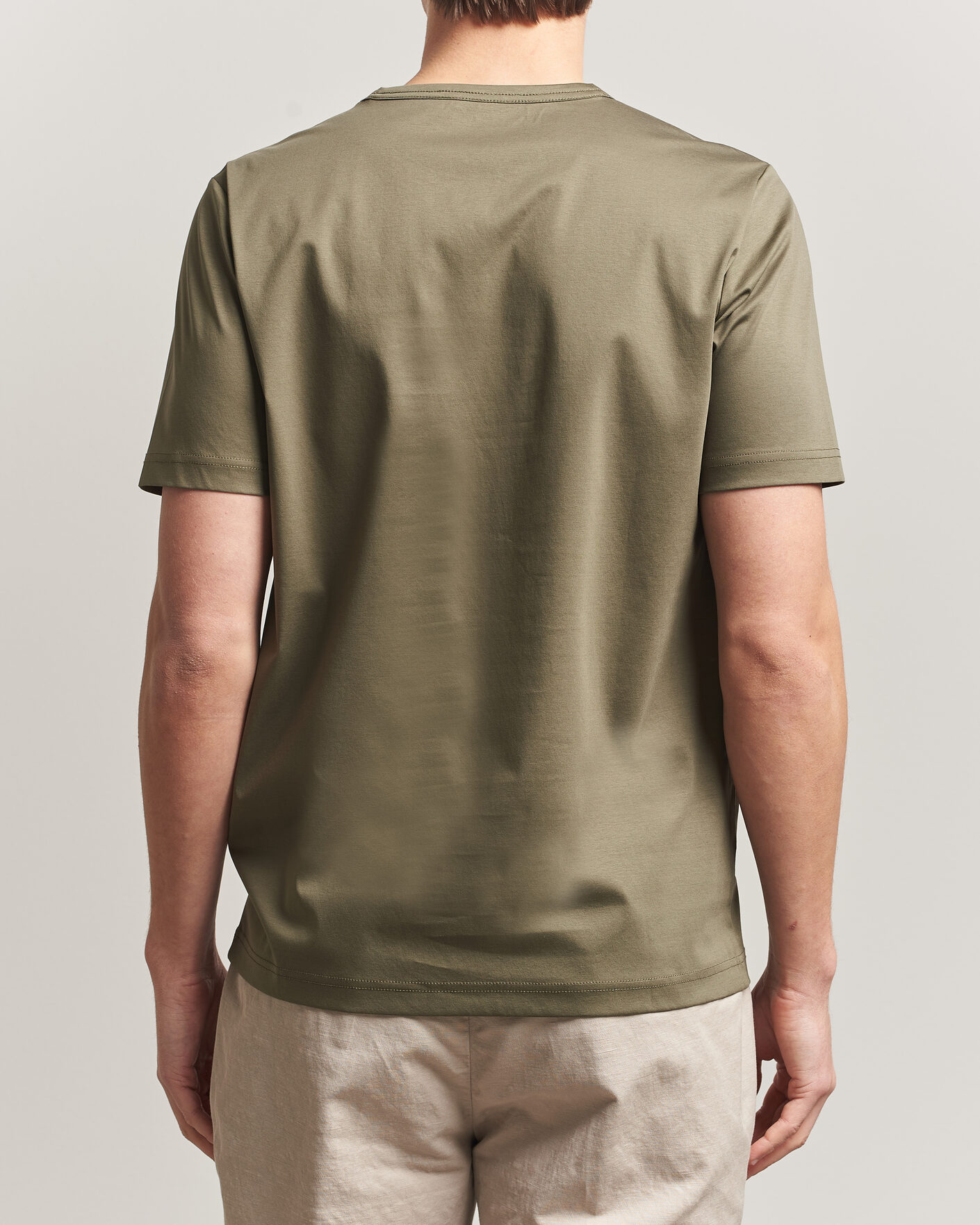Men | T-Shirts | Tiger of Sweden | Olaf Mercerized Cotton T-Shirt Kalamata Green