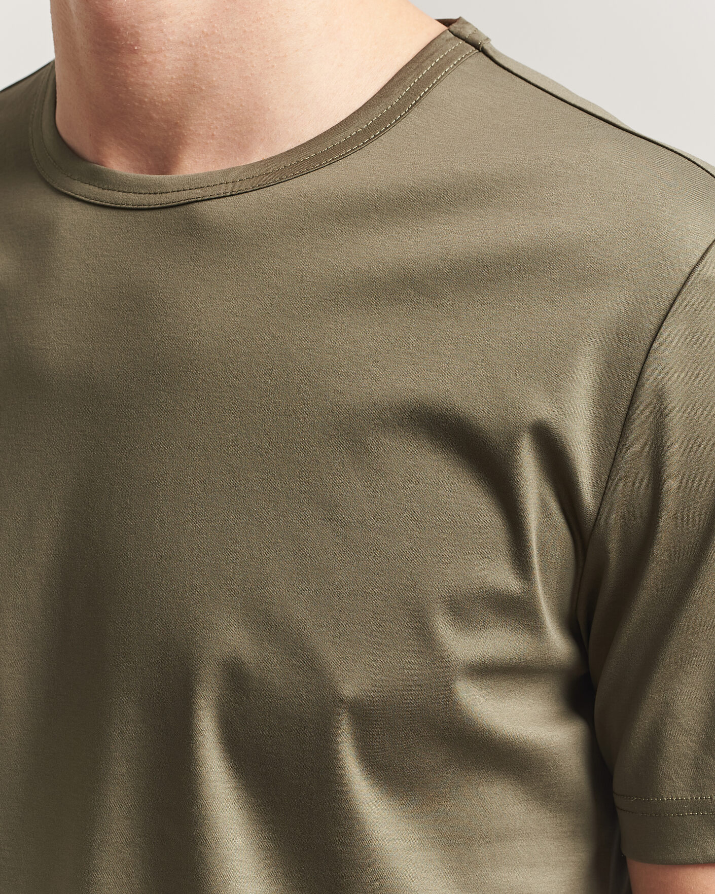 Men | T-Shirts | Tiger of Sweden | Olaf Mercerized Cotton T-Shirt Kalamata Green