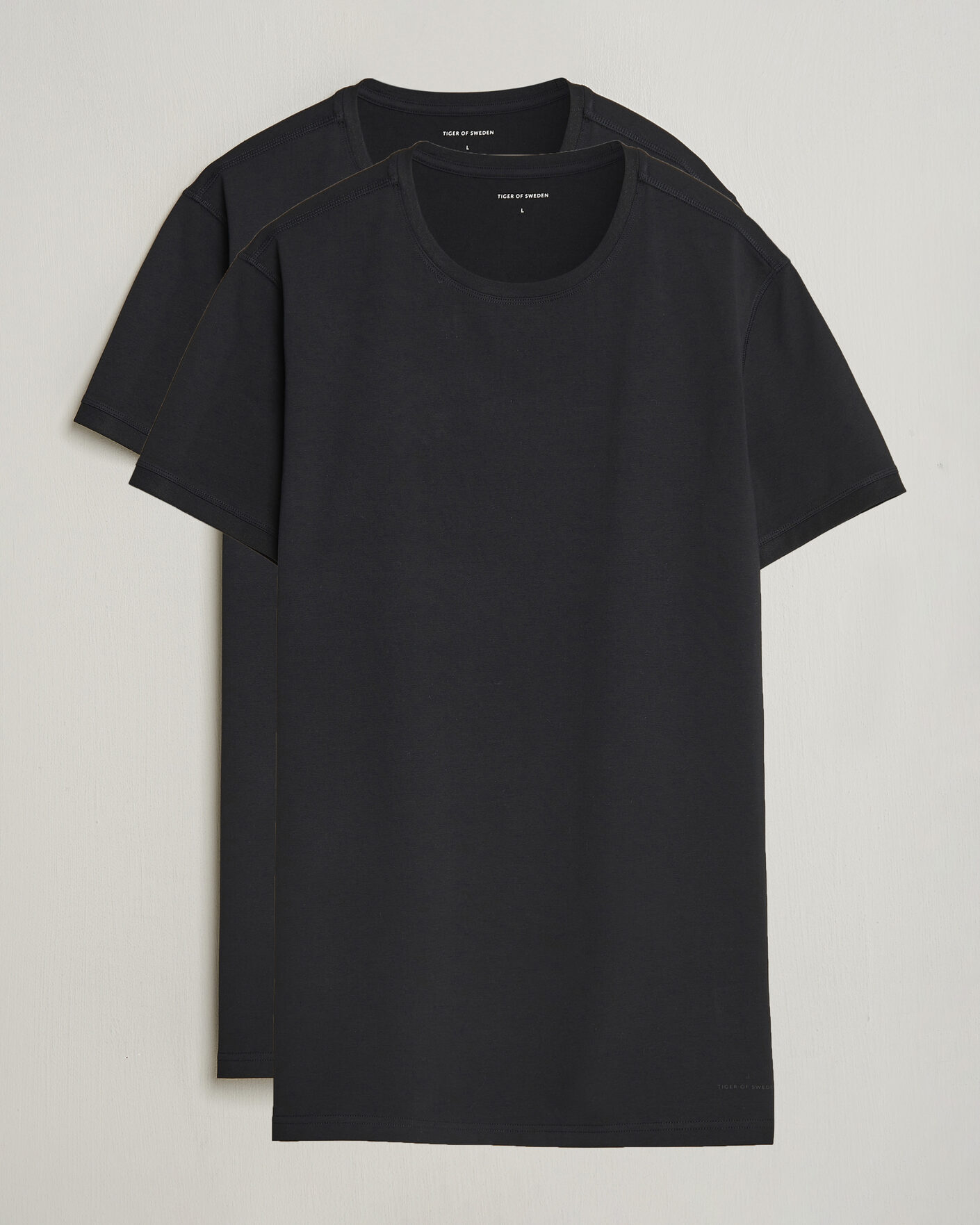 Men | T-Shirts | Tiger of Sweden | Heimdal 2-Pack Crew Neck T-Shirt Black