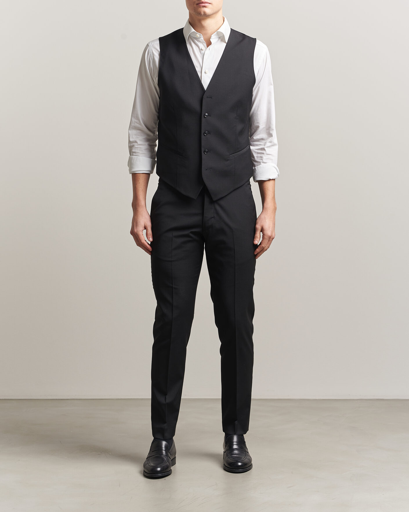 Men | Gilets | Tiger of Sweden | Winston Wool Travel Waistcoat Black
