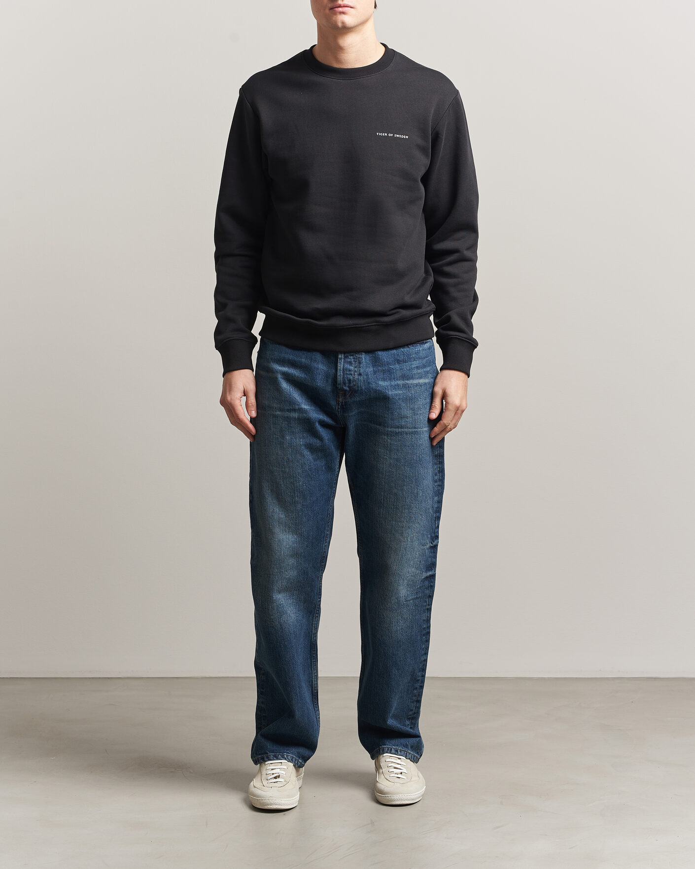 Men | Sweaters & Knitwear | Tiger of Sweden | Emerson Crew Neck Sweatshirt Black