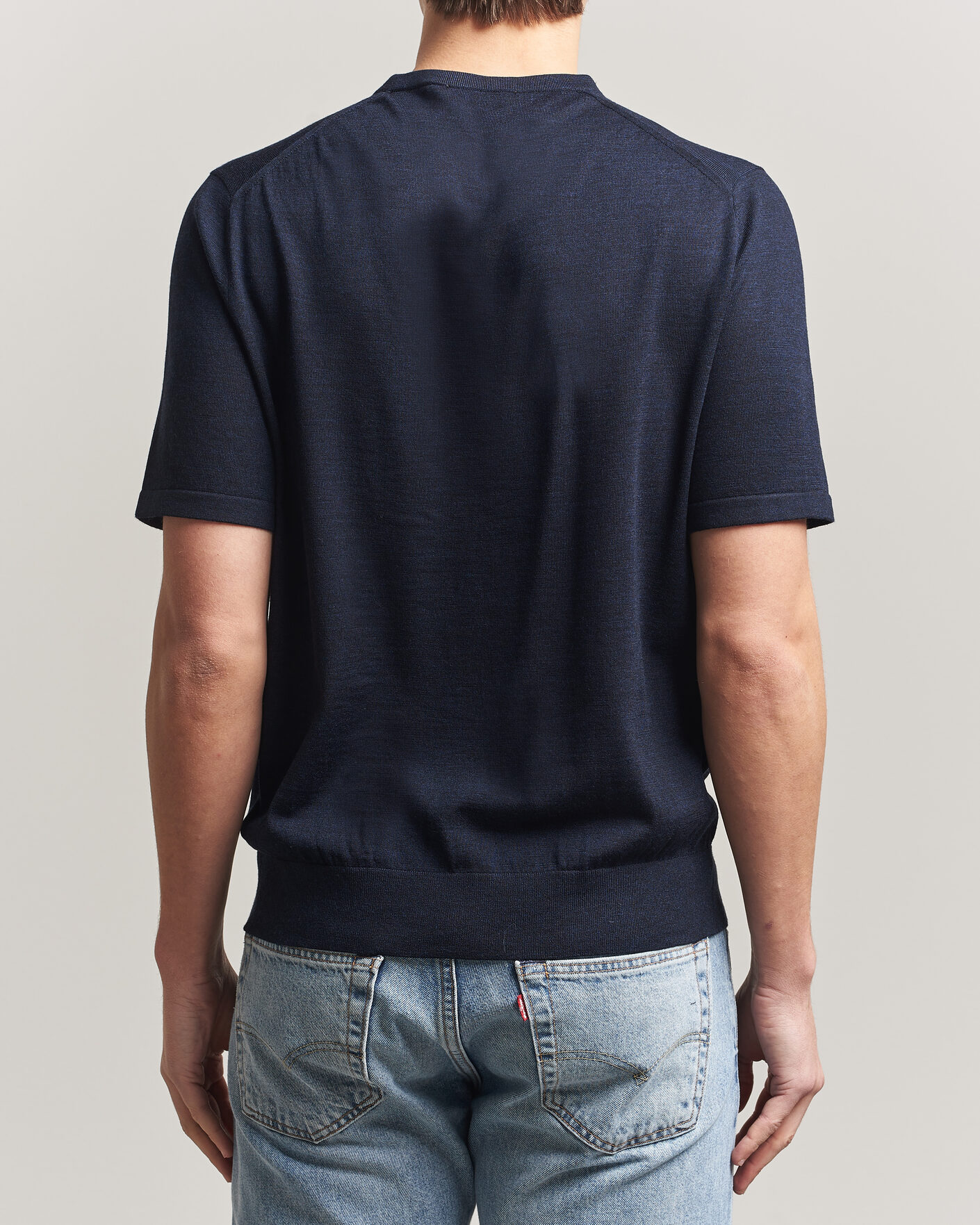 Men | T-Shirts | Tiger of Sweden | Connor Knitted Crew Neck T-Shirt Light Ink