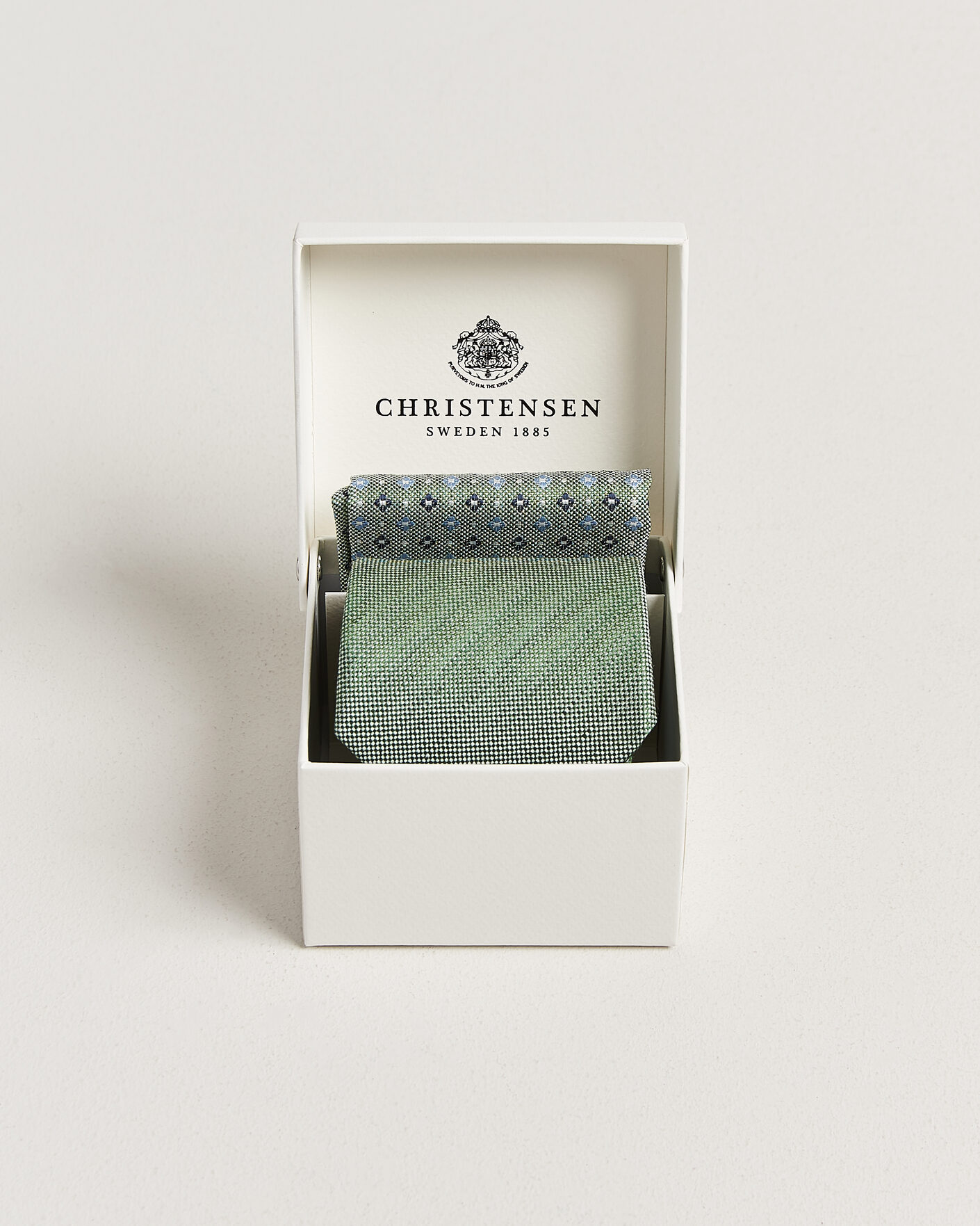 Men | Ties | Amanda Christensen | Box Set Printed Silk 8cm Tie With Pocket Square Green