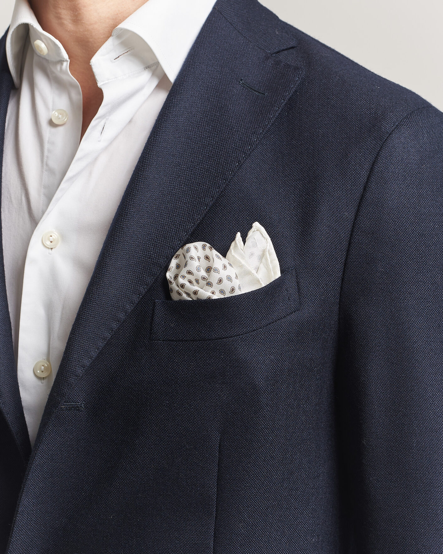 Men | Pocket Squares | Amanda Christensen | Silk Oxford Pocket Square White