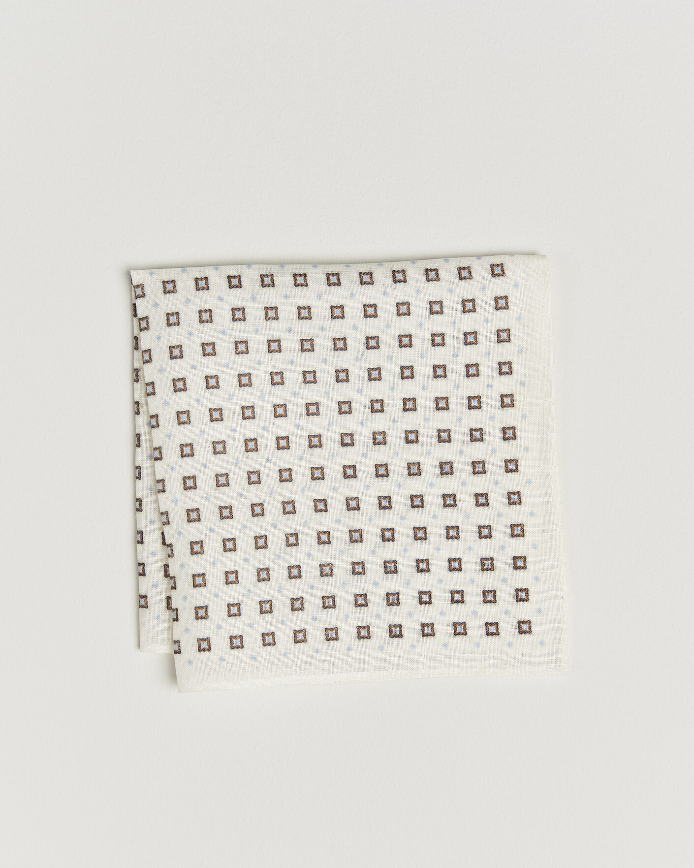 Men | Pocket Squares | Amanda Christensen | Linen Medallion Pocket Square Cream
