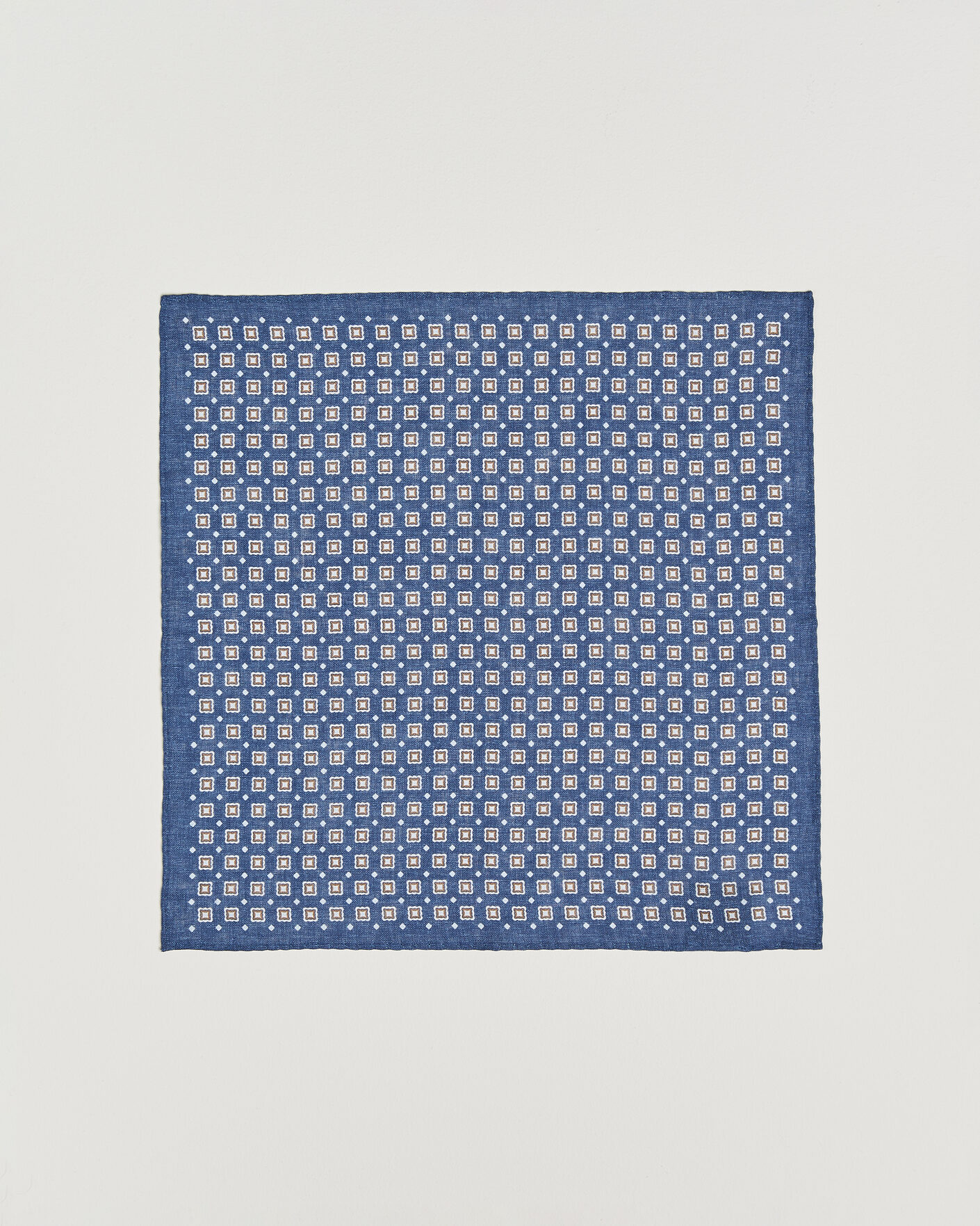 Men | Pocket Squares | Amanda Christensen | Linen Medallion Pocket Square Navy