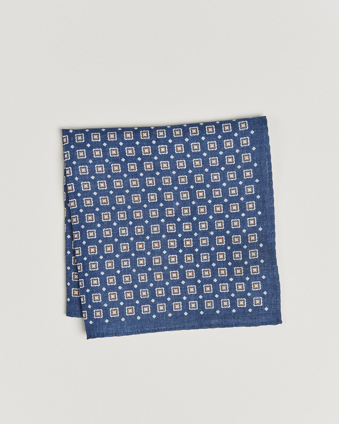 Men | Pocket Squares | Amanda Christensen | Linen Medallion Pocket Square Navy