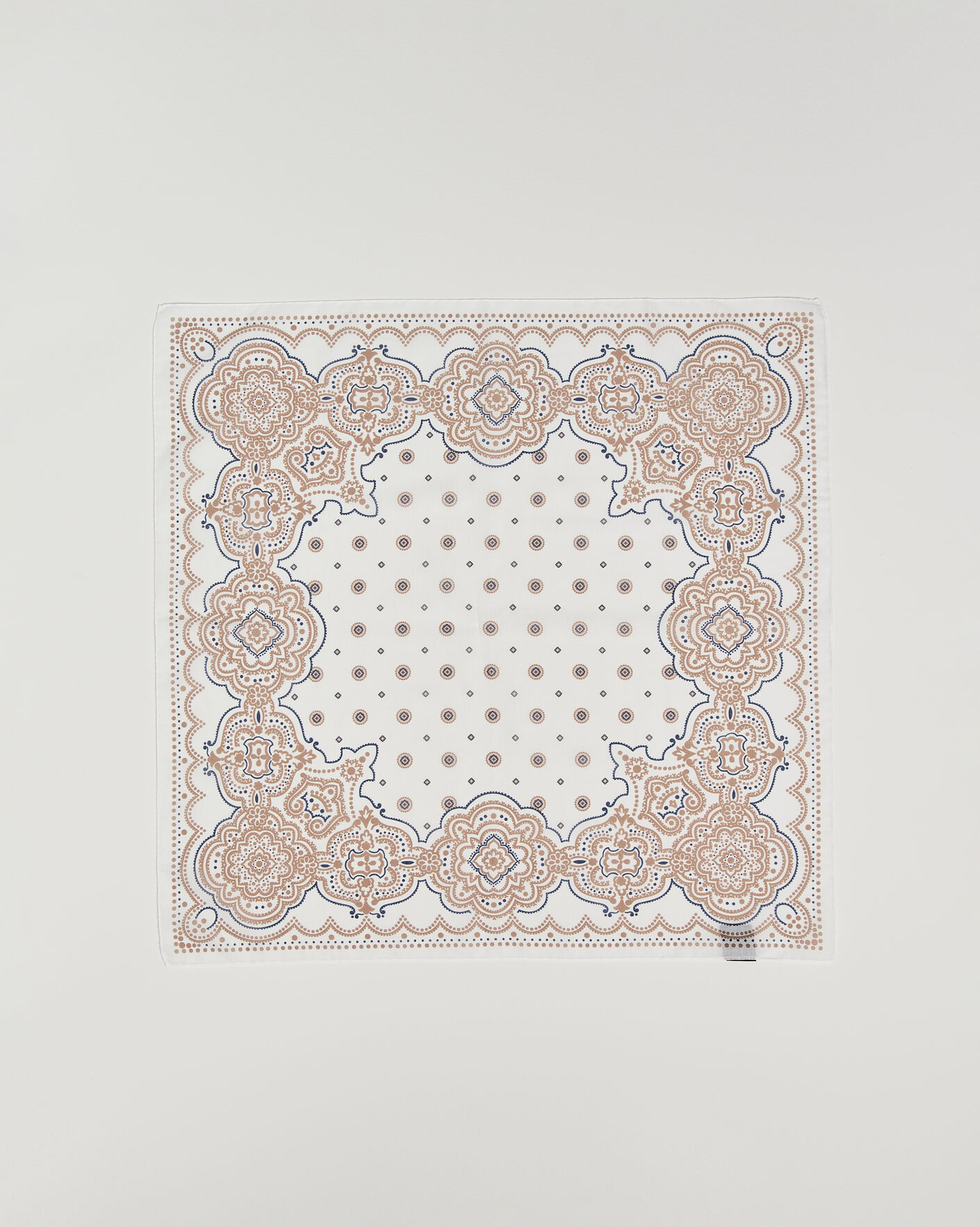 Men | Dress Scarves | Amanda Christensen | Cotton Voilé Medallion Bandana Cream