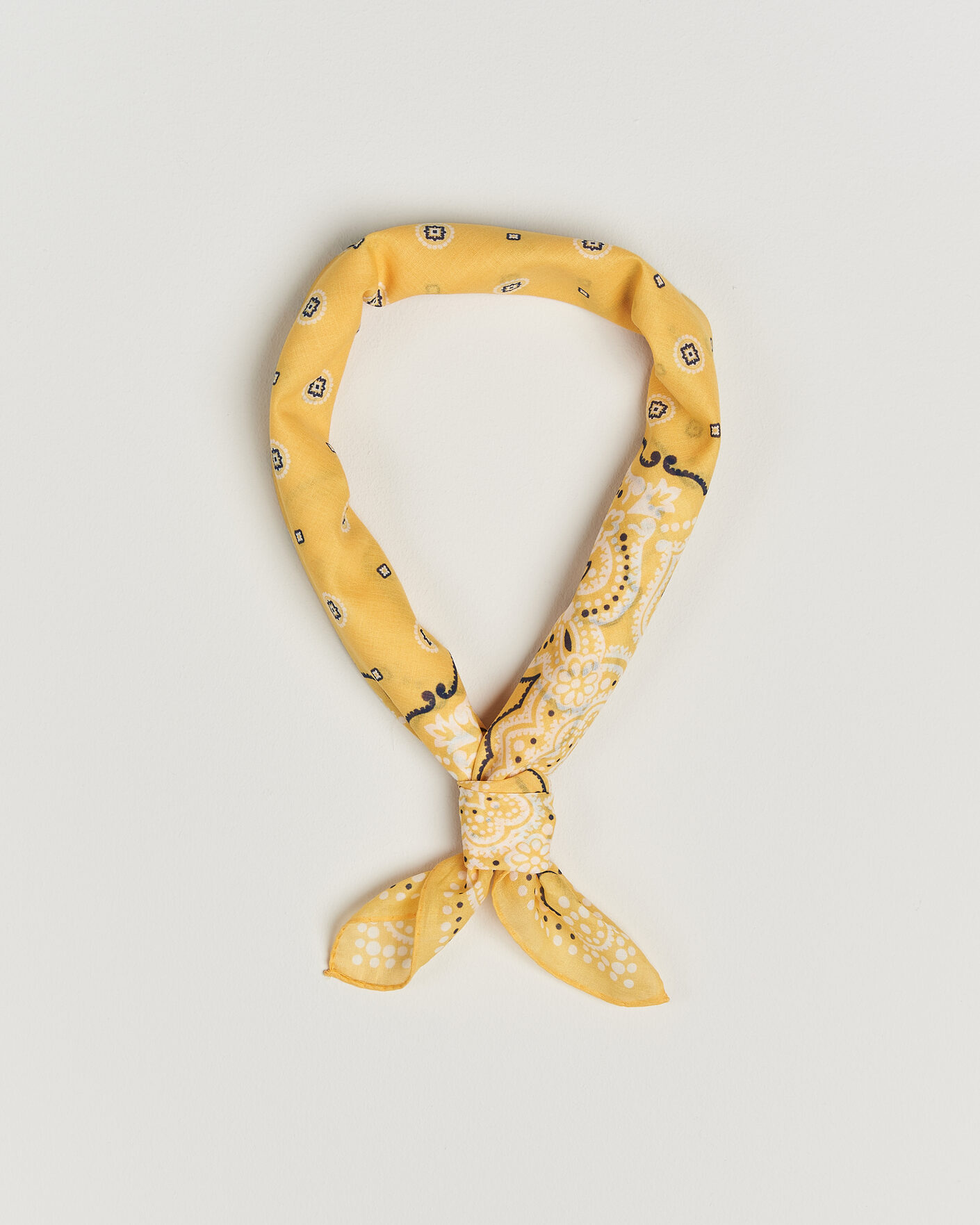 Men | Dress Scarves | Amanda Christensen | Cotton Voilé Medallion Bandana Yellow