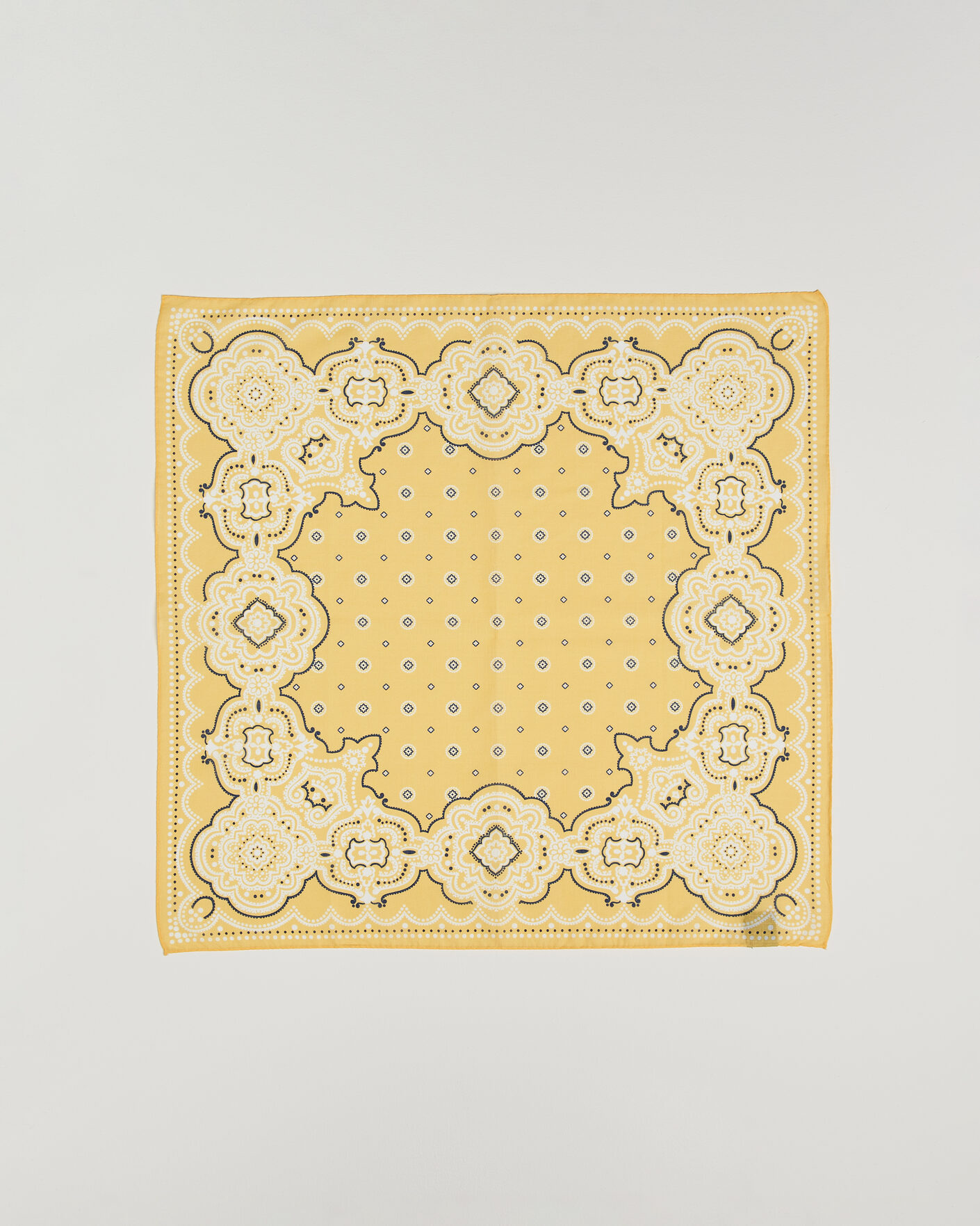 Men | Dress Scarves | Amanda Christensen | Cotton Voilé Medallion Bandana Yellow