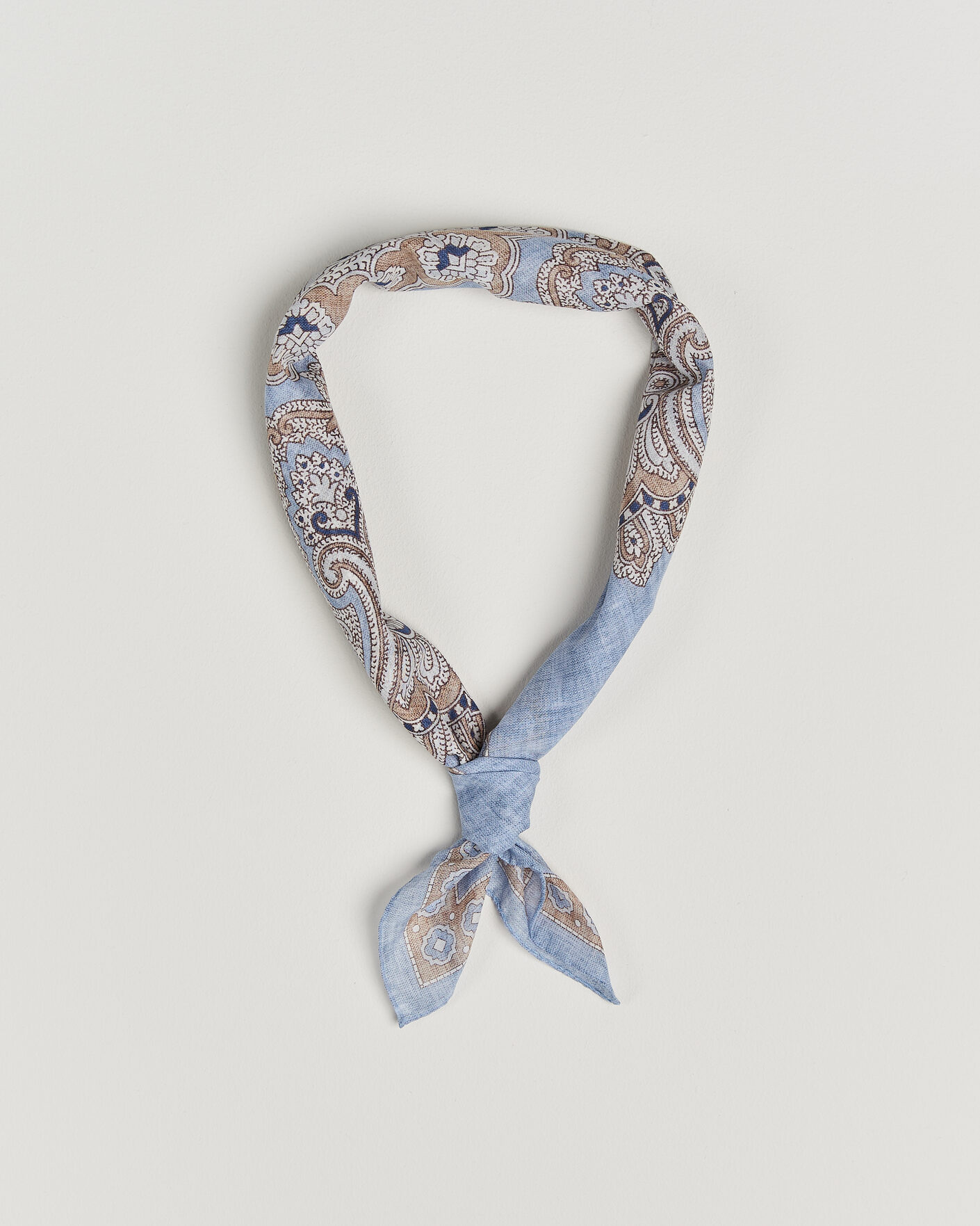 Men | Dress Scarves | Amanda Christensen | Cotton Voilé Large Paisley Bandana Blue