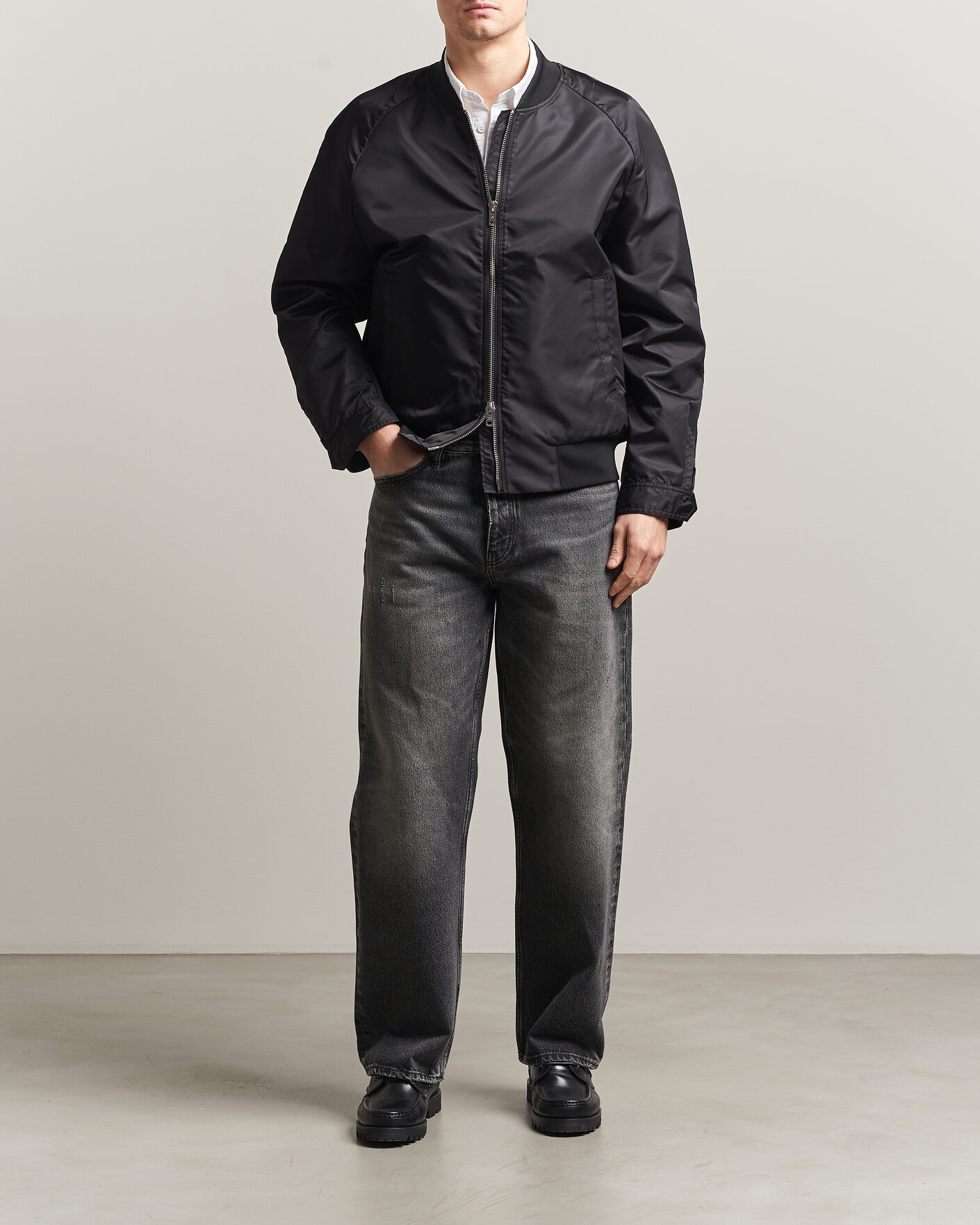 Men | Coats & Jackets | Filippa K | Technical Bomber Jacket Black