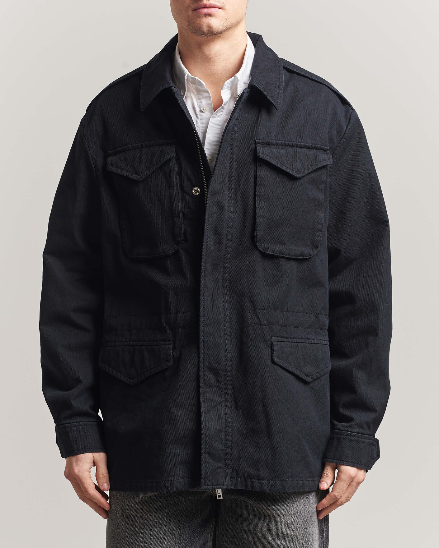 Men | Coats & Jackets | Filippa K | Cotton Field Jacket Black
