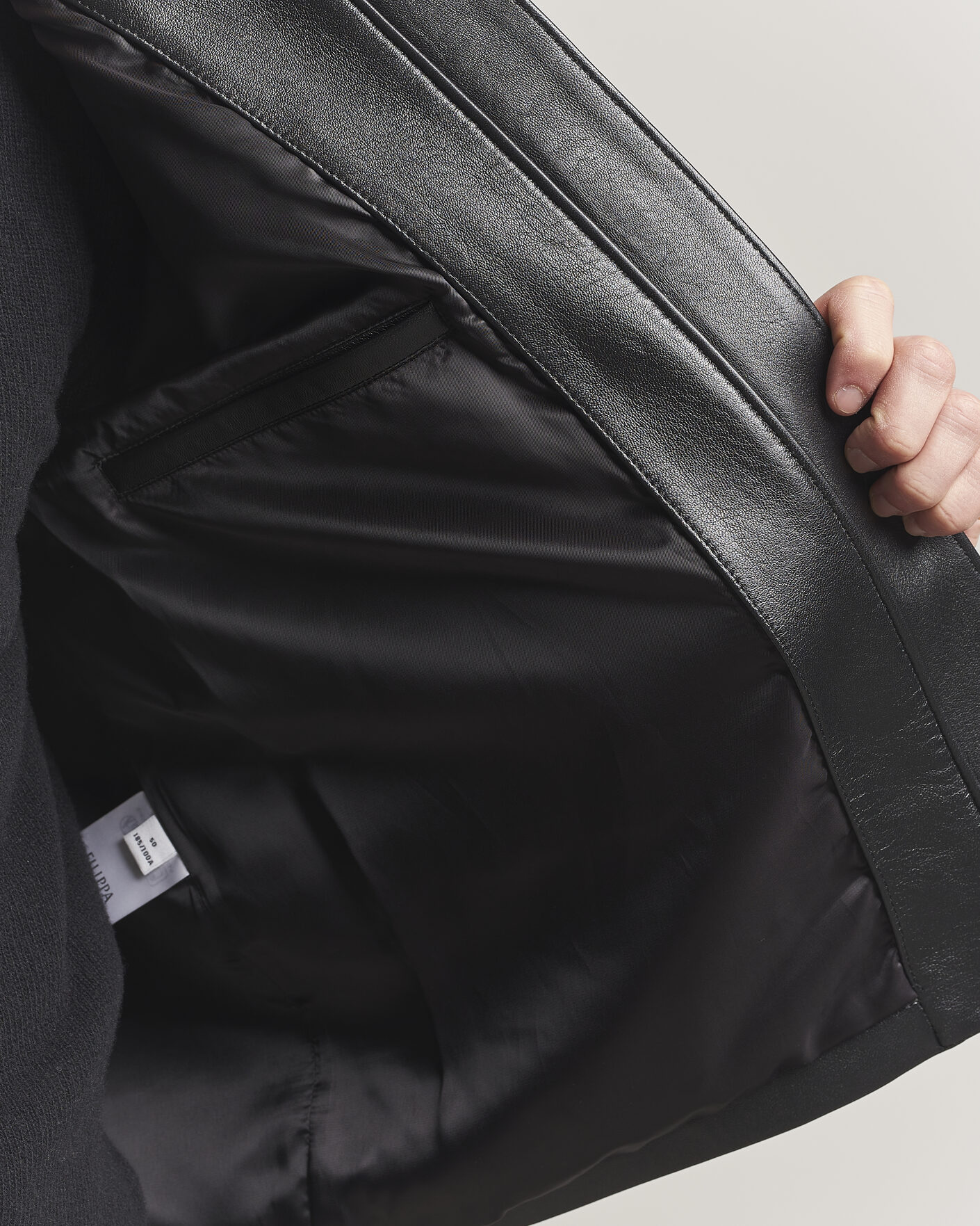 Men | Coats & Jackets | Filippa K | Leather Coach Jacket Black