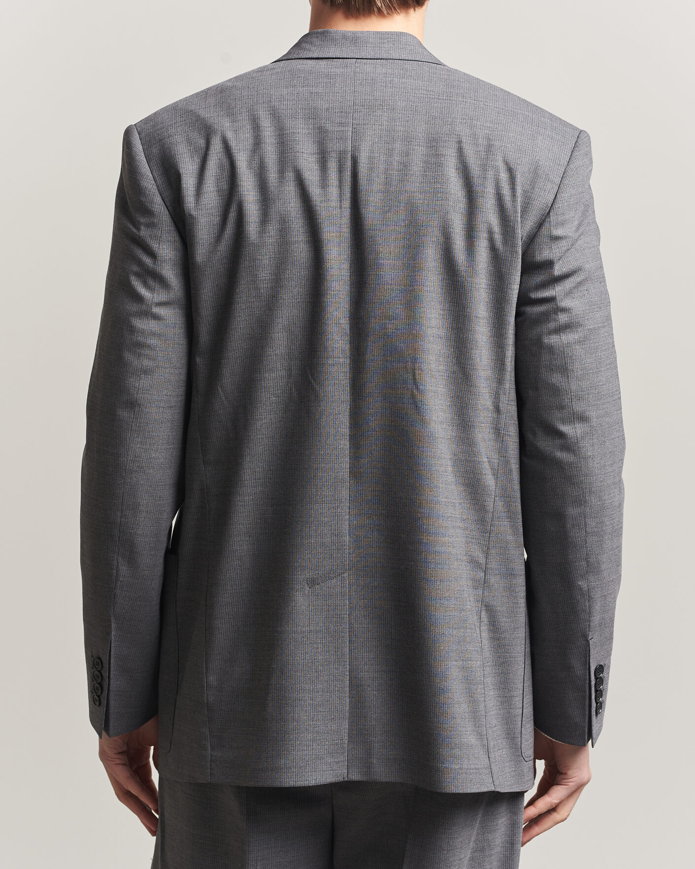 Men | Blazers | Filippa K | Michael Wool Pinstriped Double Breasted Blazer Mid Grey