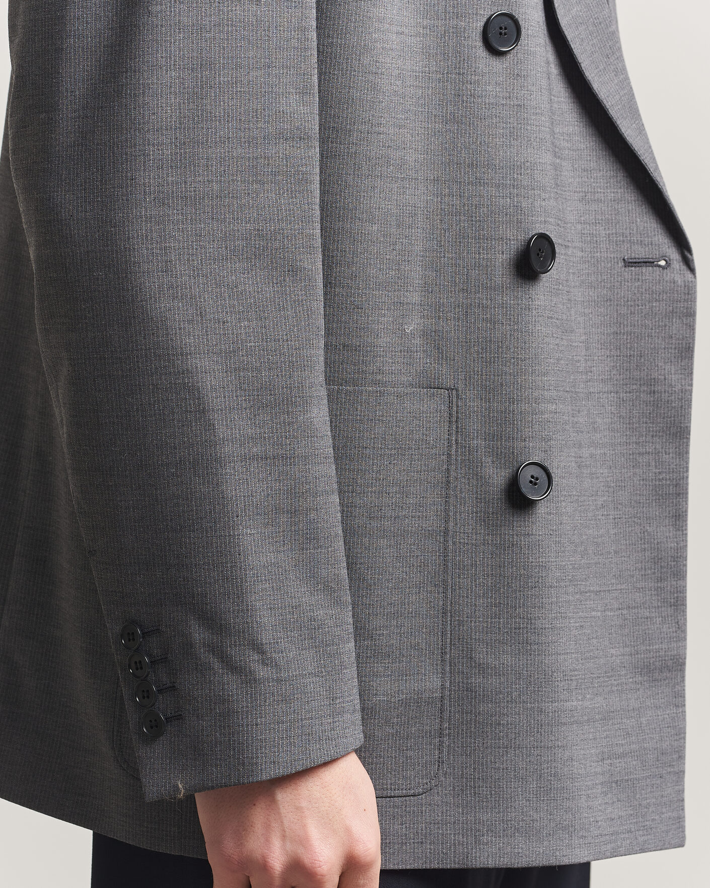 Men | Blazers | Filippa K | Michael Wool Pinstriped Double Breasted  Blazer Mid Grey