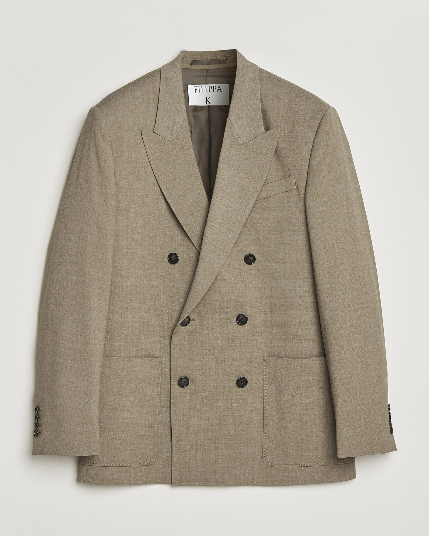 Men | Blazers | Filippa K | Michael Wool Double Breasted Blazer Light Driftwood
