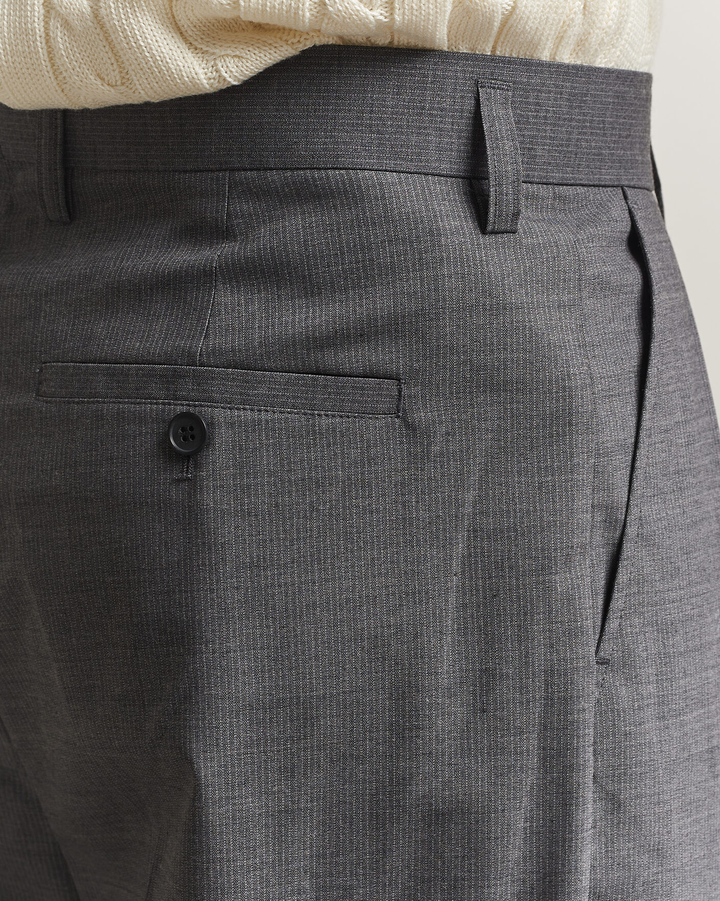 Men | Trousers | Filippa K | Milo Wide Wool Pinstriped Trousers Mid Grey