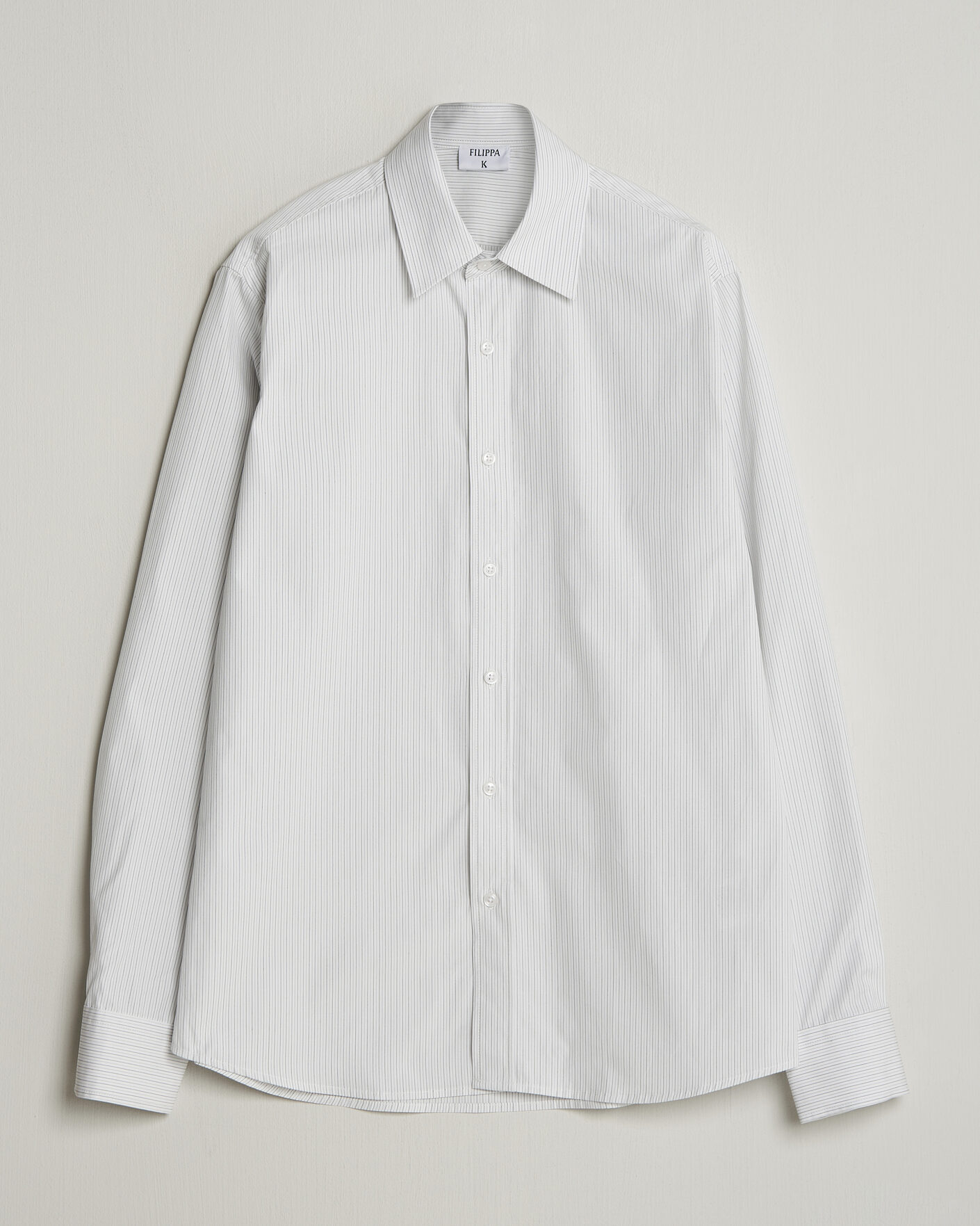 Men | Shirts | Filippa K | Cotton Poplin Striped Shirt White/Black