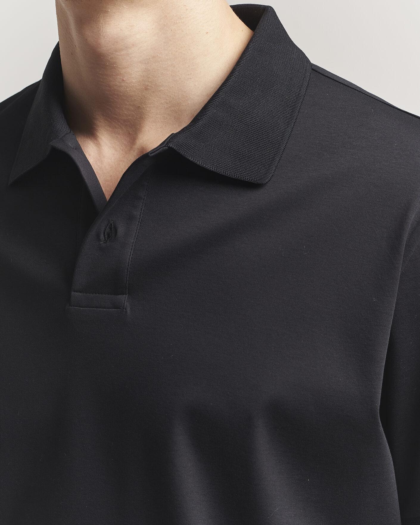 Men | Polo Shirts | Filippa K | Technical Cotton Polo Black