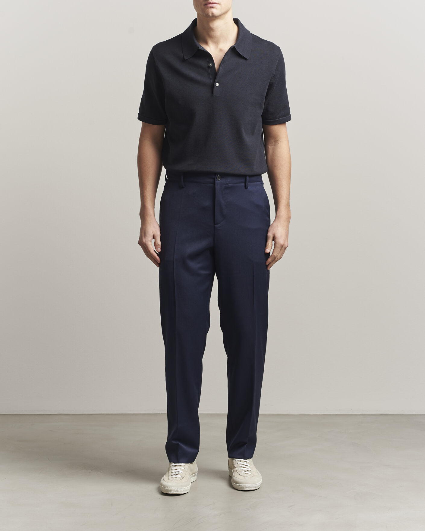 Men | Trousers | Filippa K | Troy Tailored Drawstring Trousers Ink Navy