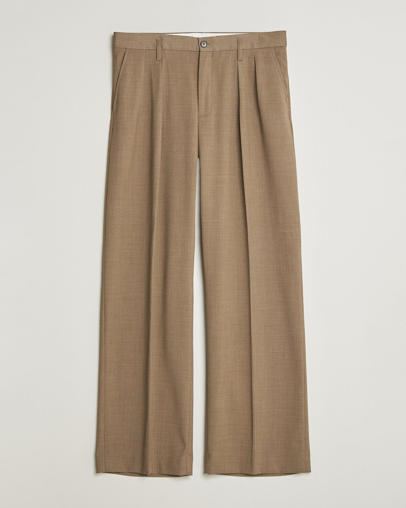 Men | Trousers | Filippa K | Milo Wide Wool Trousers Light Driftwood