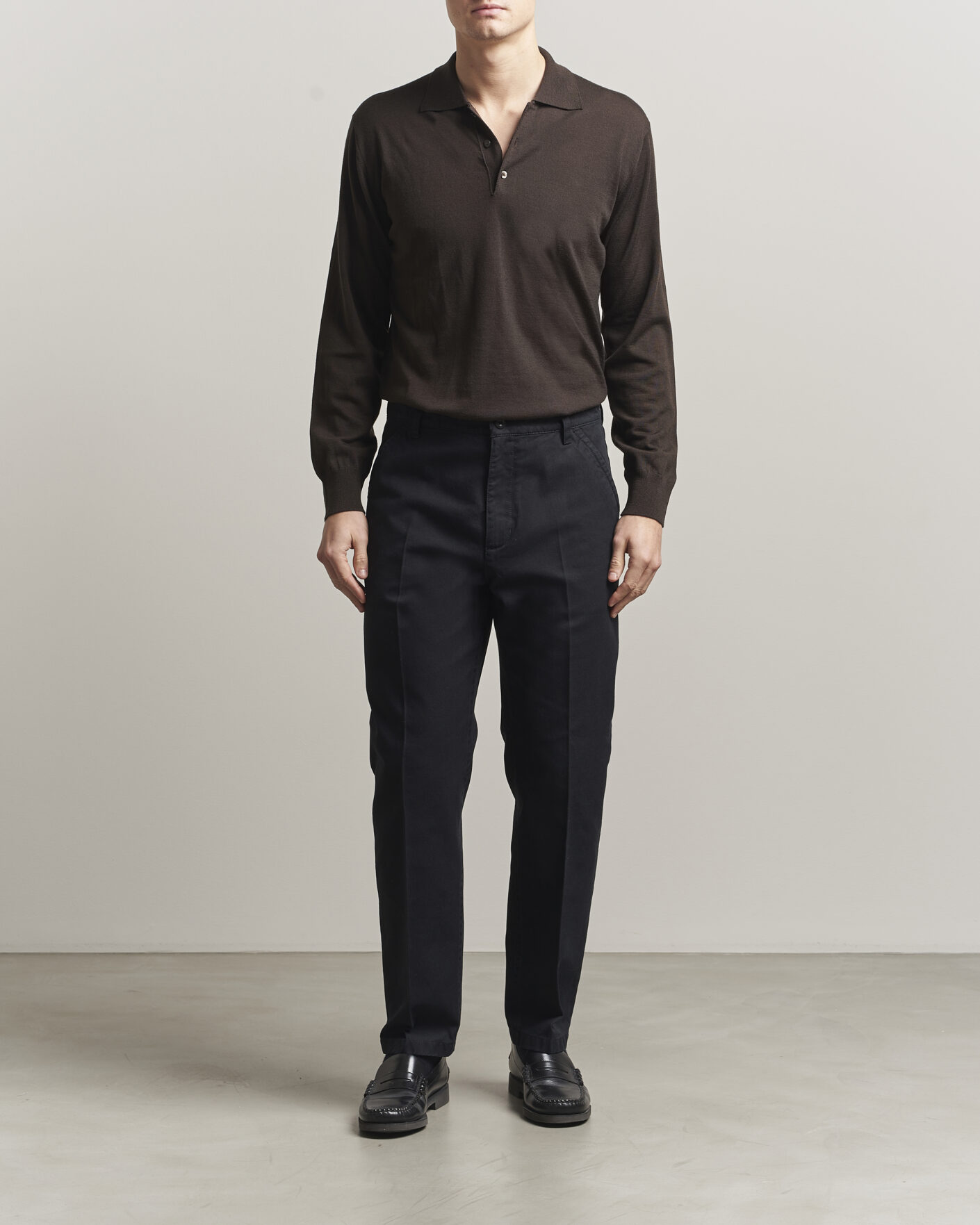 Men | Trousers | Filippa K | Carl Cotton Trousers Black
