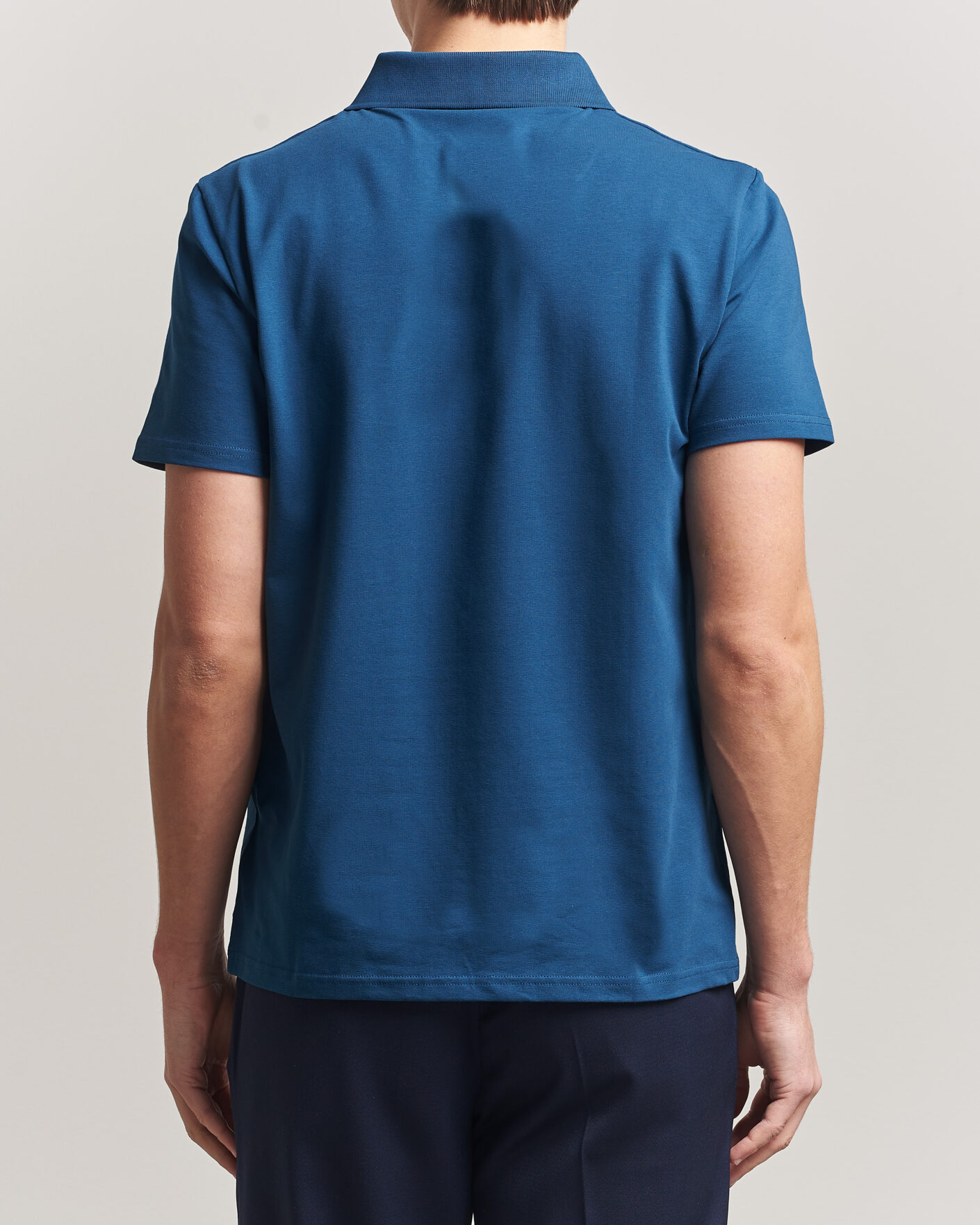 Men | Polo Shirts | Filippa K | Soft Lycra Polo T-Shirt Night Teal
