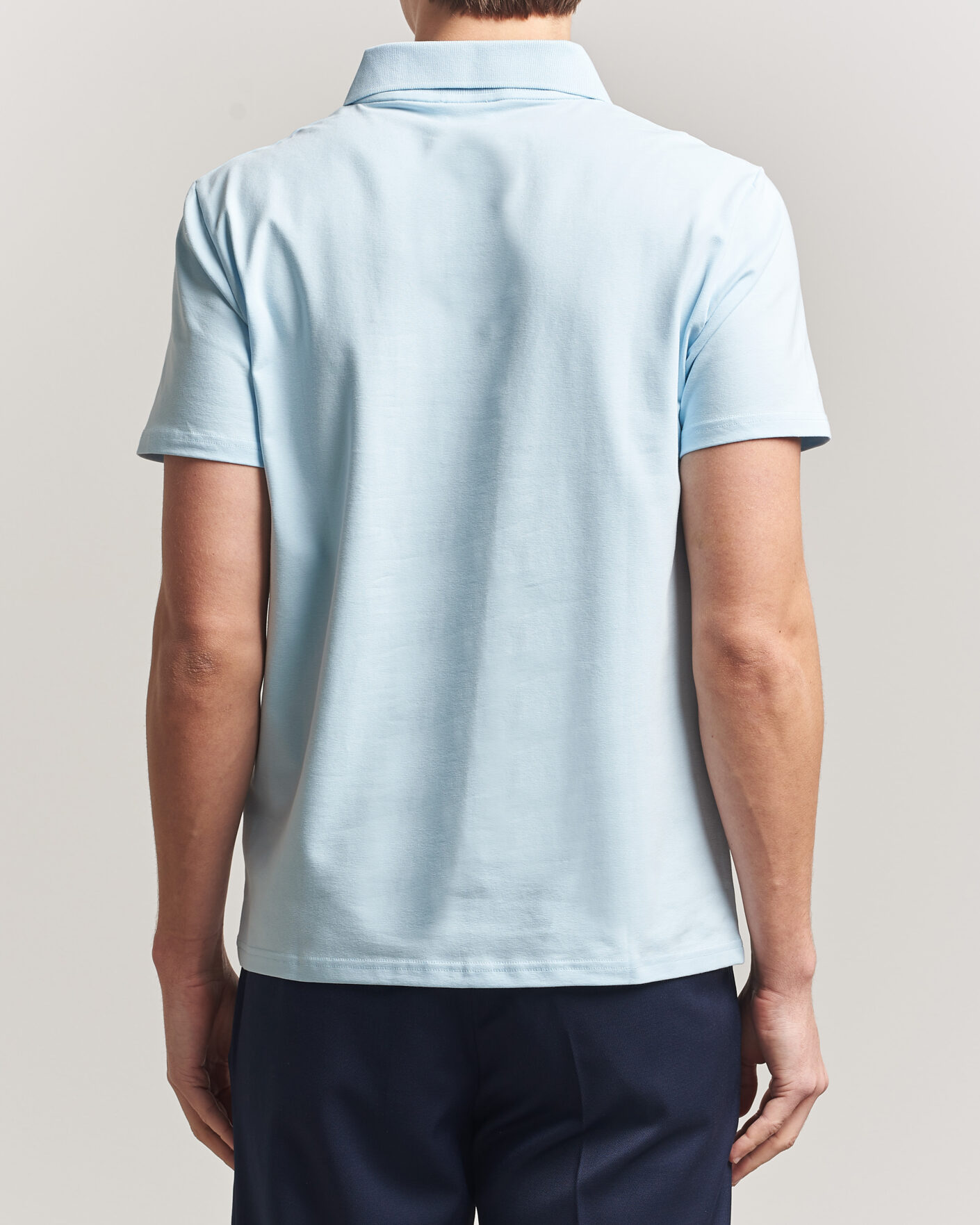 Men | Polo Shirts | Filippa K | Soft Lycra Polo T-Shirt Frost Blue