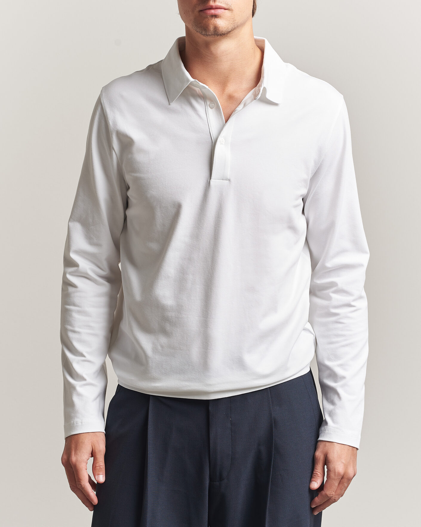 Men | Polo Shirts | Filippa K | Luke Stretch Polo Shirt White