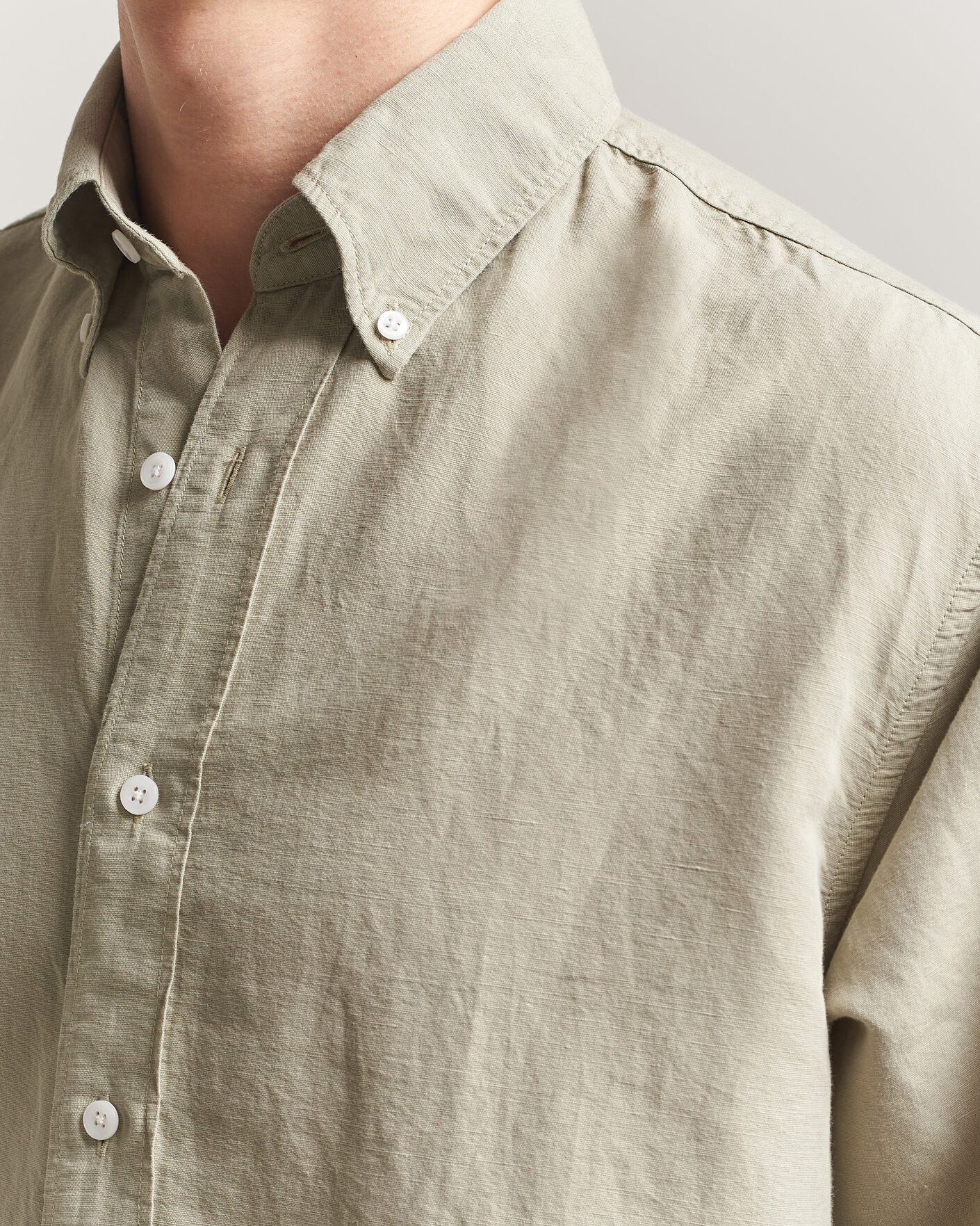 Men | Shirts | Filippa K | Relaxed Cotton/Linen Shirt Light Green