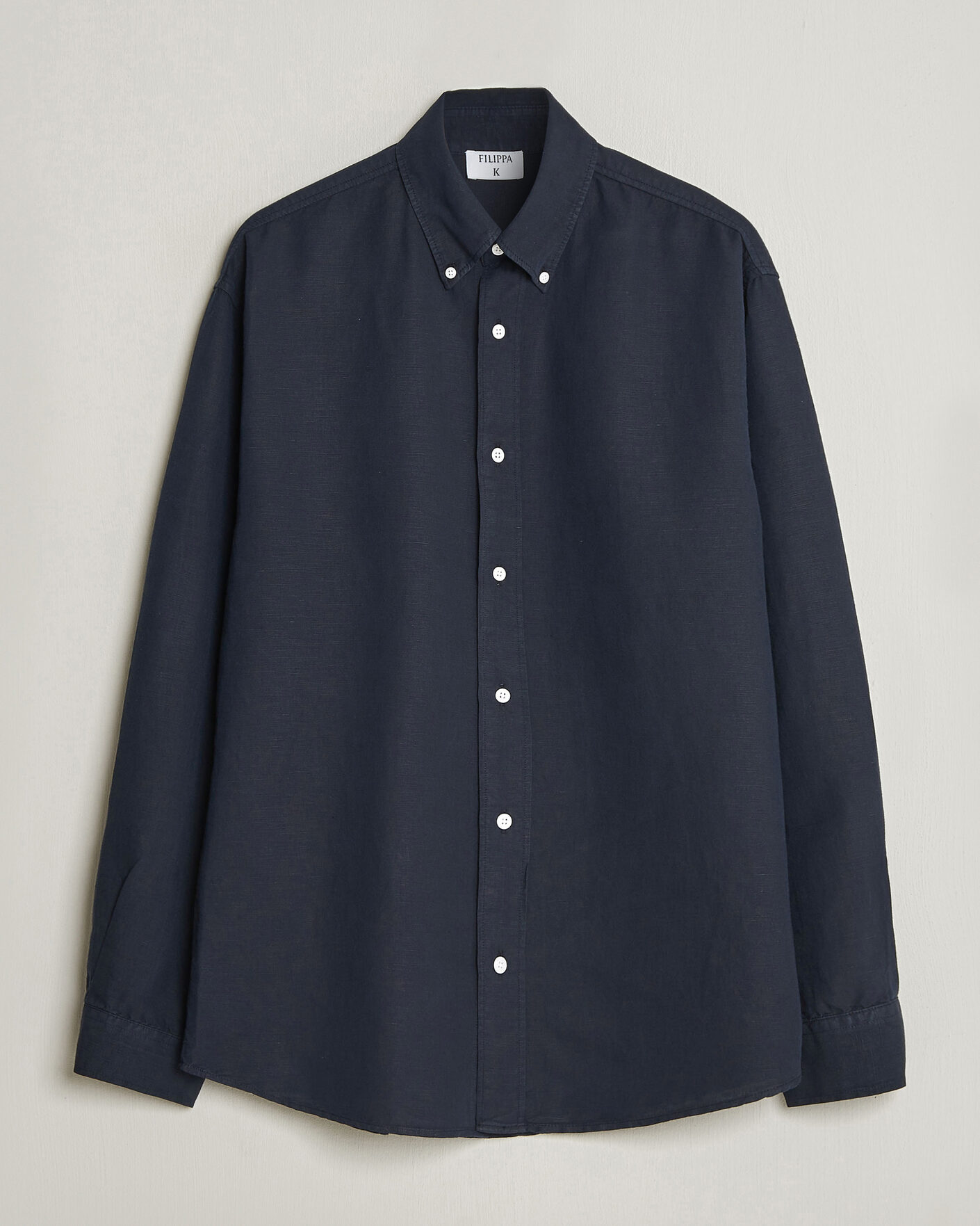 Men | Shirts | Filippa K | Relaxed Cotton/Linen Shirt Navy