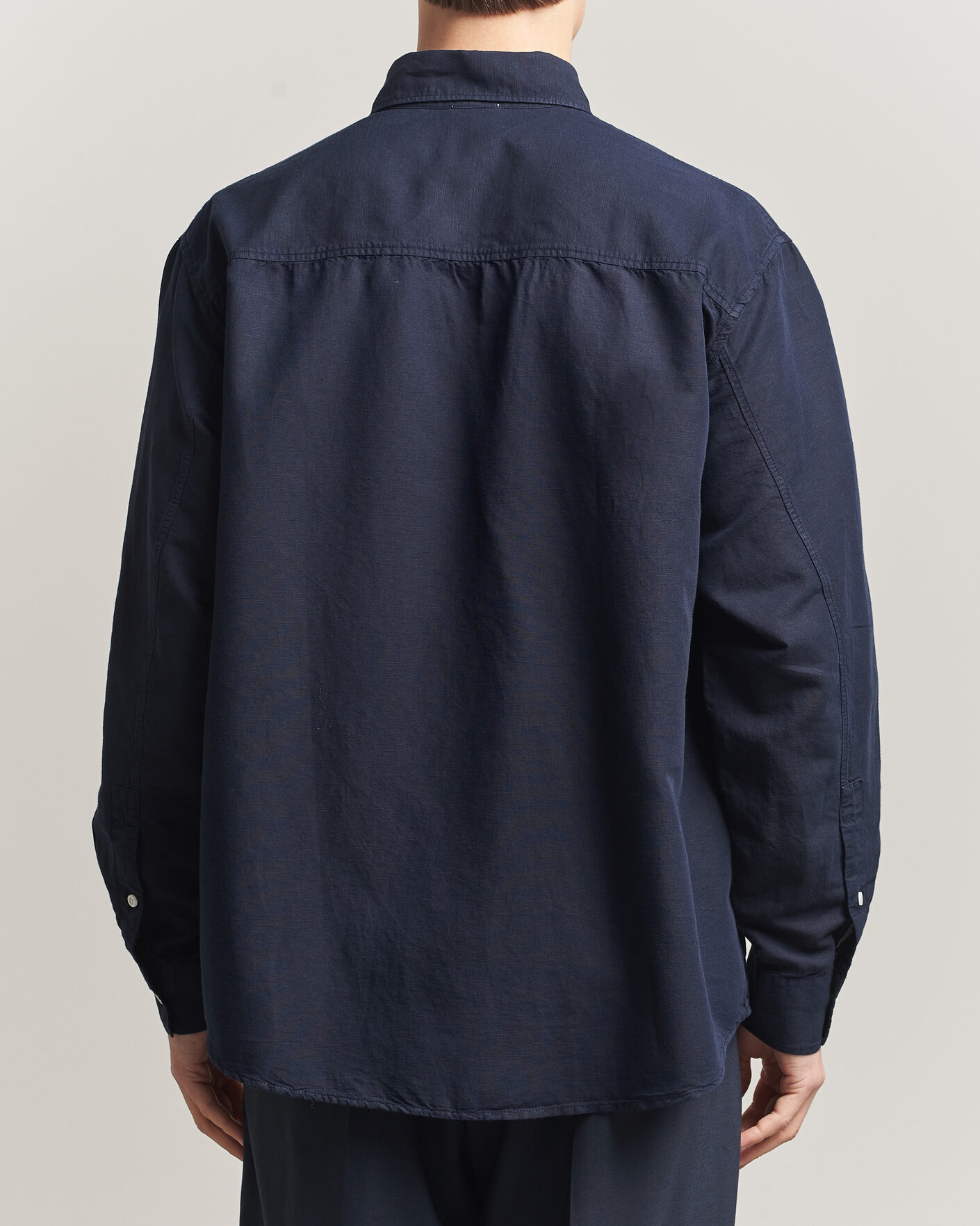 Men | Shirts | Filippa K | Relaxed Cotton/Linen Shirt Navy