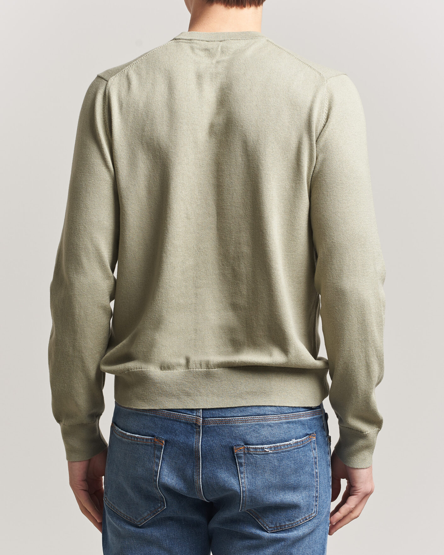 Men | Sweaters & Knitwear | Filippa K | Cotton Merino Knitted Sweater Light Green
