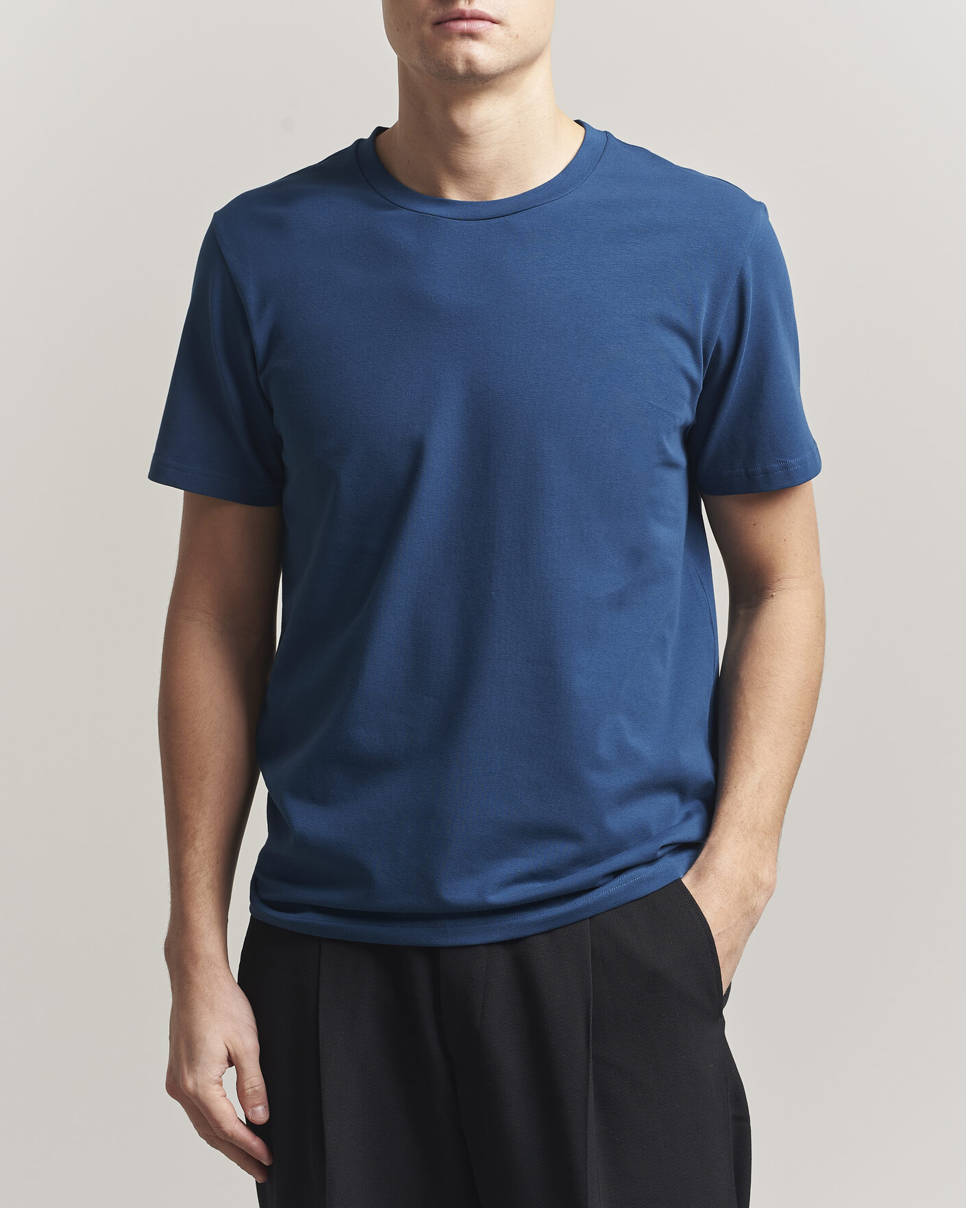 Men | T-Shirts | Filippa K | Soft Lycra T-Shirt Night Teal