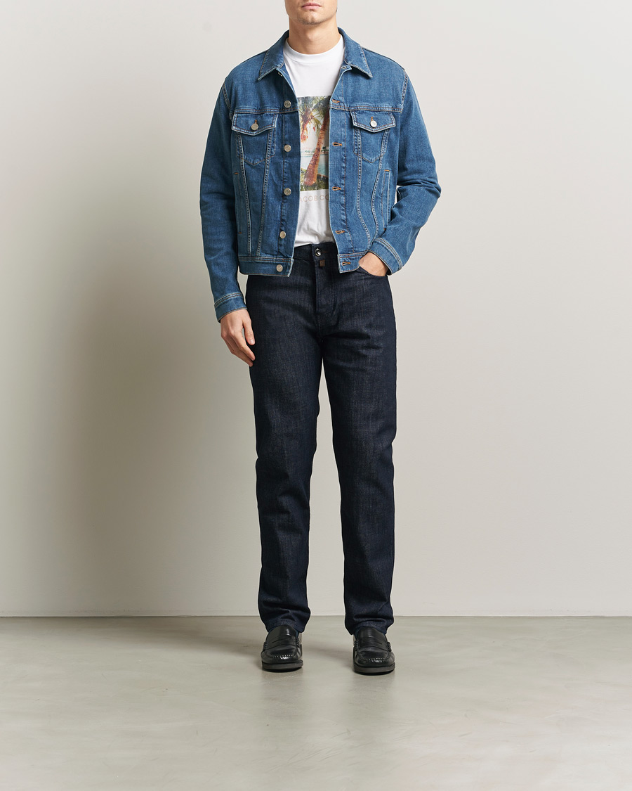 Men | Jeans | Jacob Cohën | Edos Regular Straight Fit Stretch Jeans Dark Blue