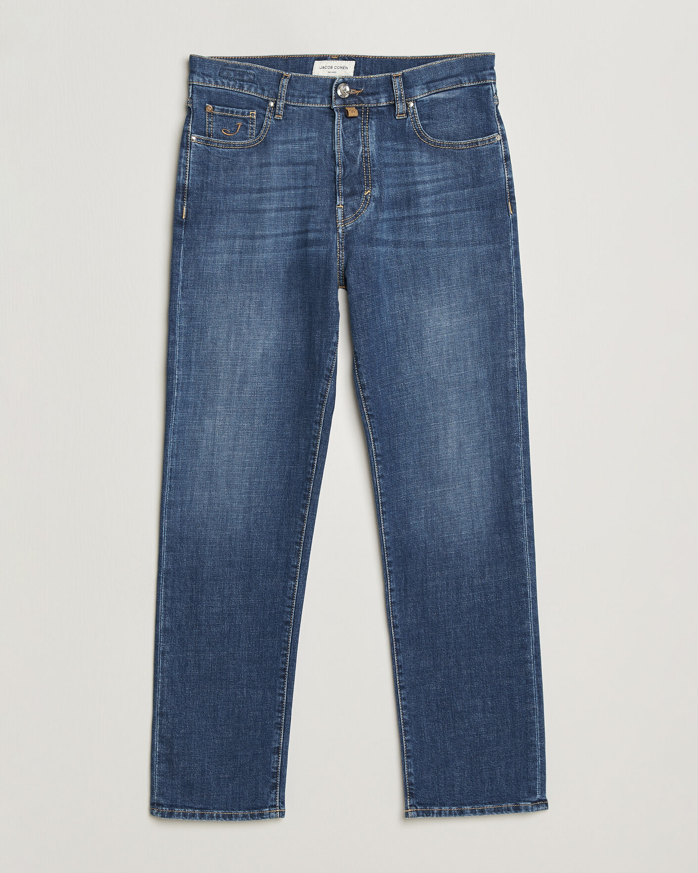 Men | Trousers | Jacob Cohën | Edos Regular Straight Fit Stretch Jeans Mid Blue